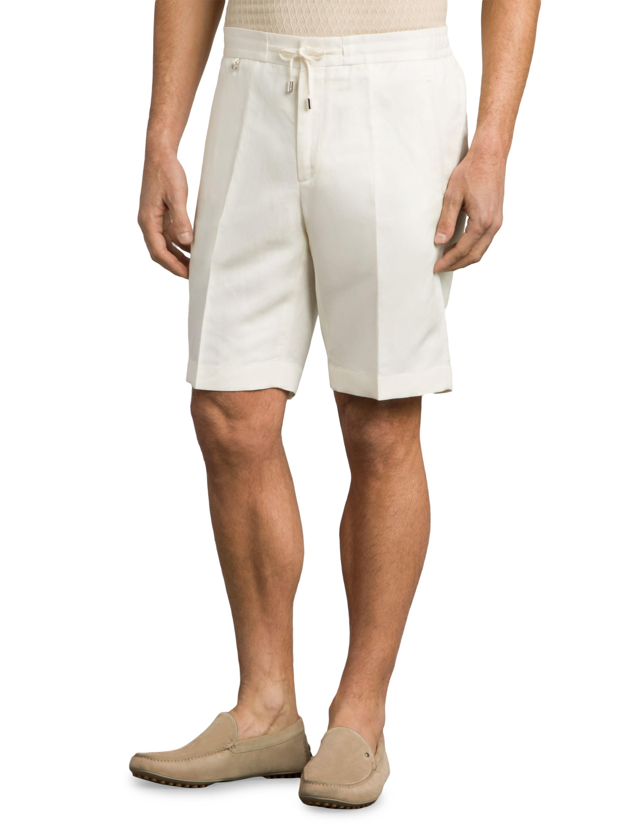 Stefano Ricci Men's Linen-Silk Bermuda Shorts - White