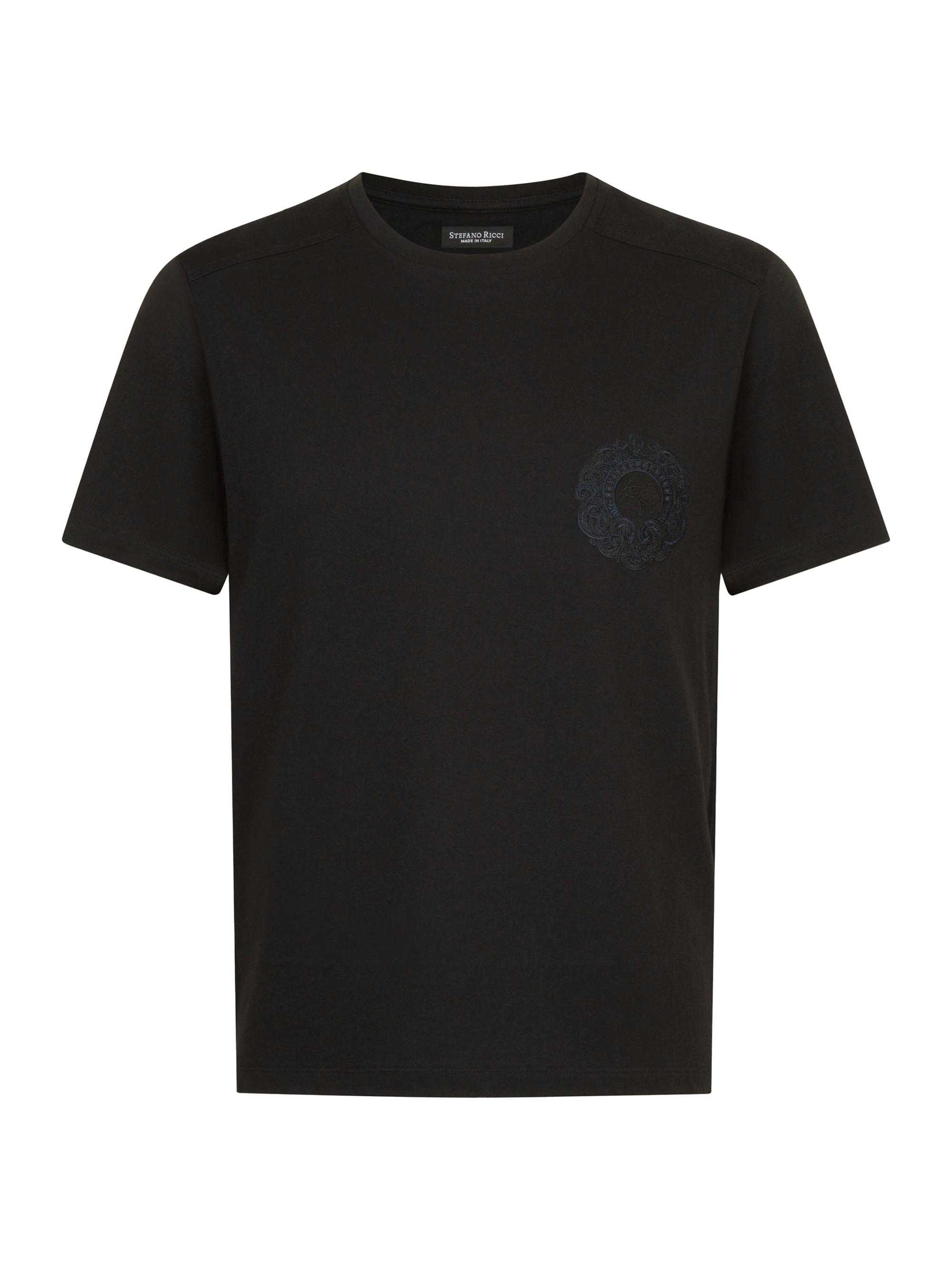 Stefano Ricci Men's Cotton-Blend Logo T-Shirt - Black