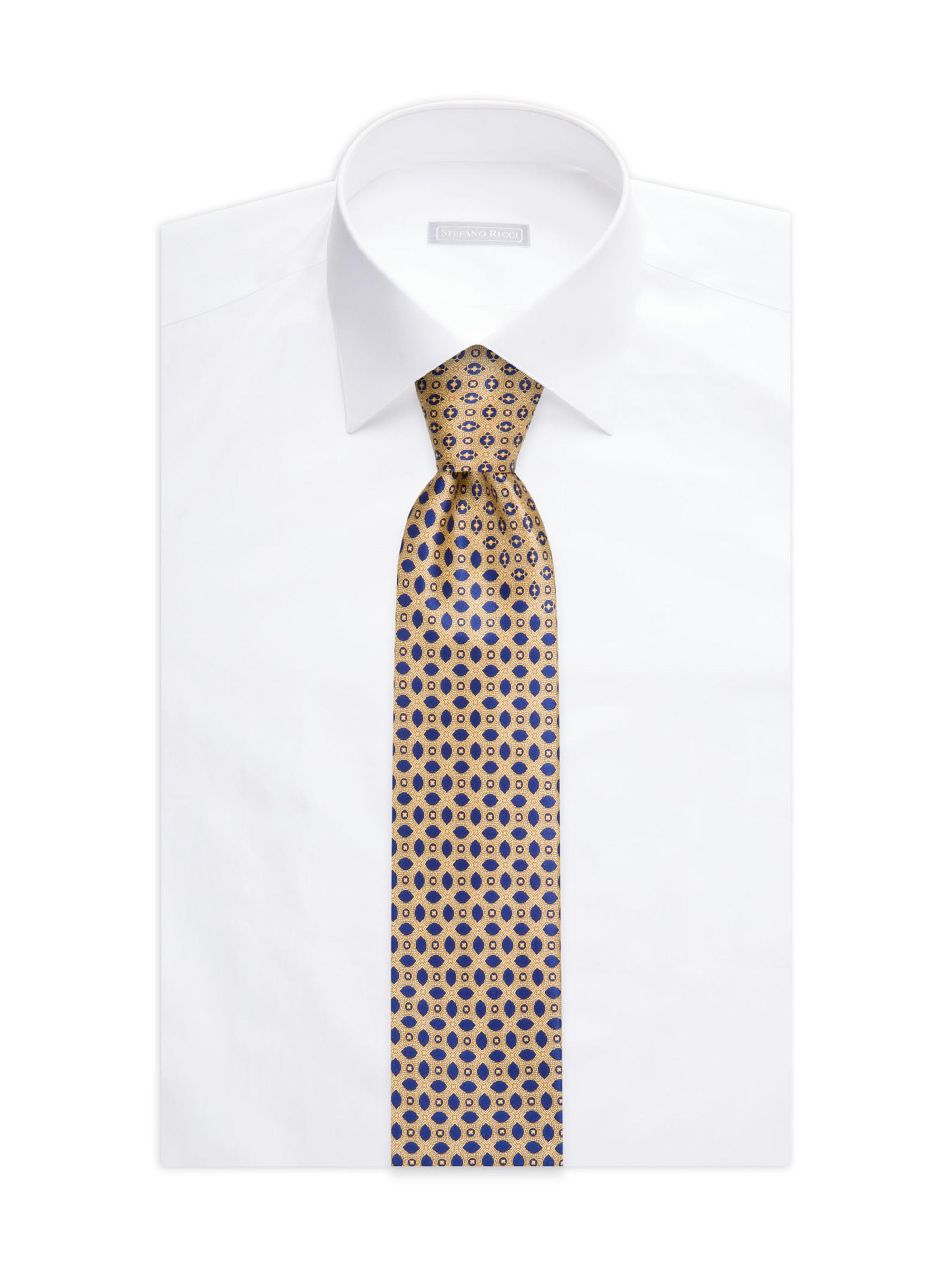 Stefano Ricci Men's Cravatta Luxury Silk Tie - Gold