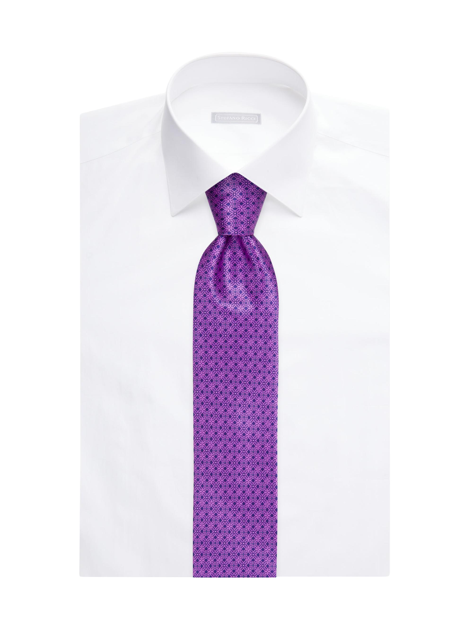 Stefano Ricci Men's Geometric Silk Tie - Purple