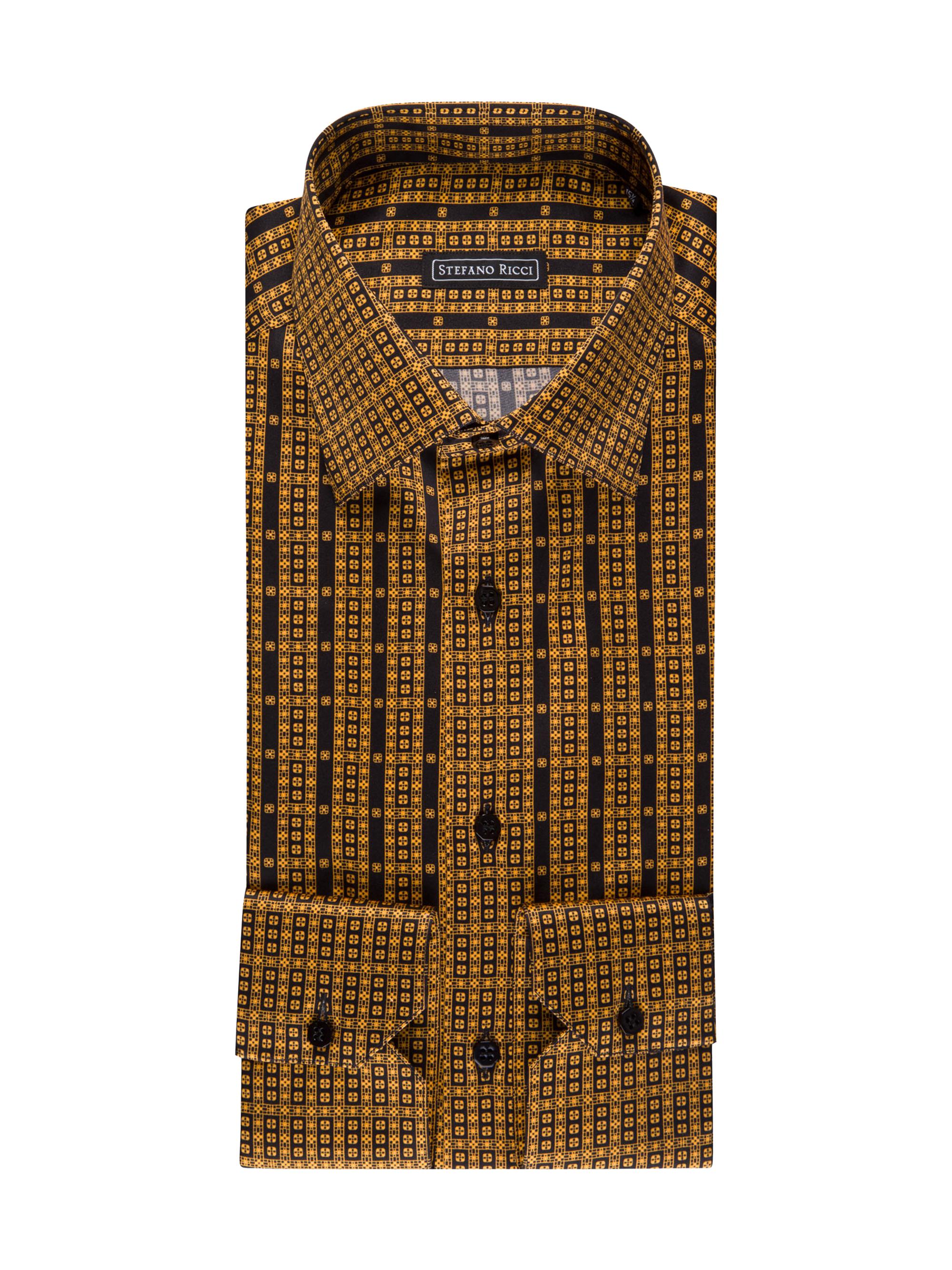 Stefano Ricci Men's Stretch Silk Button-Front Shirt - Gold