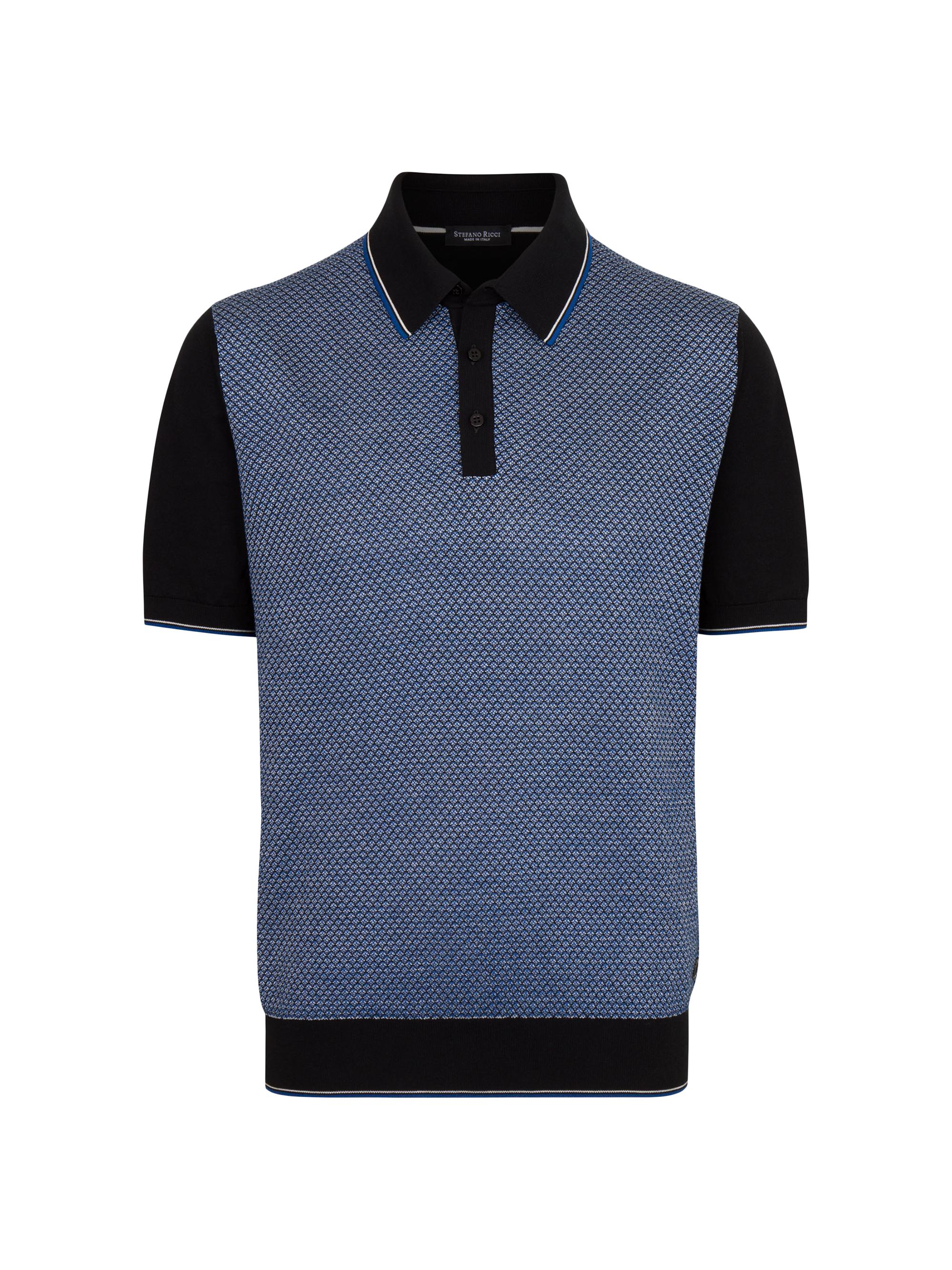 Stefano Ricci Men's Cotton-Silk Polo Shirt - Blue