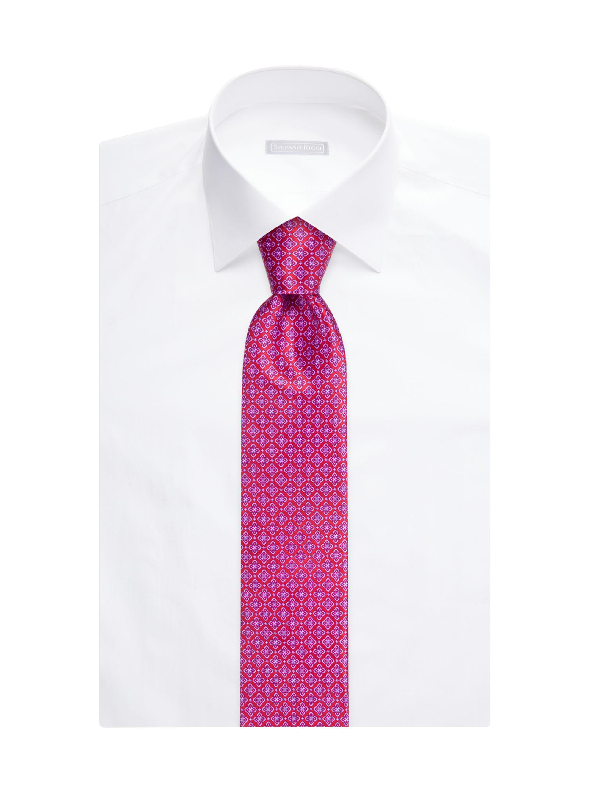 Stefano Ricci Men's Diamond-Printed Silk Tie - Pink