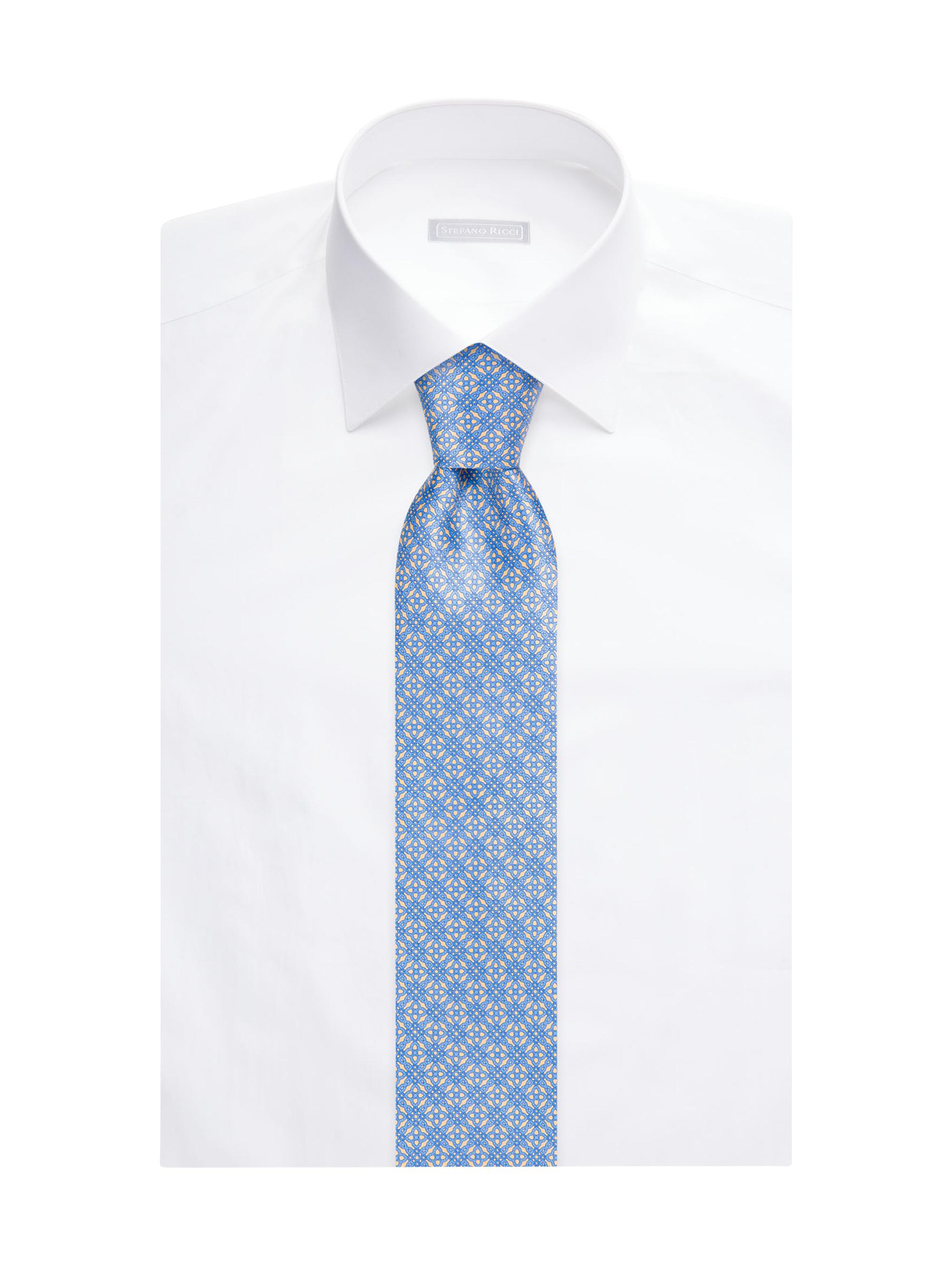 Stefano Ricci Men's Silk Floral Tie - Mid Blue