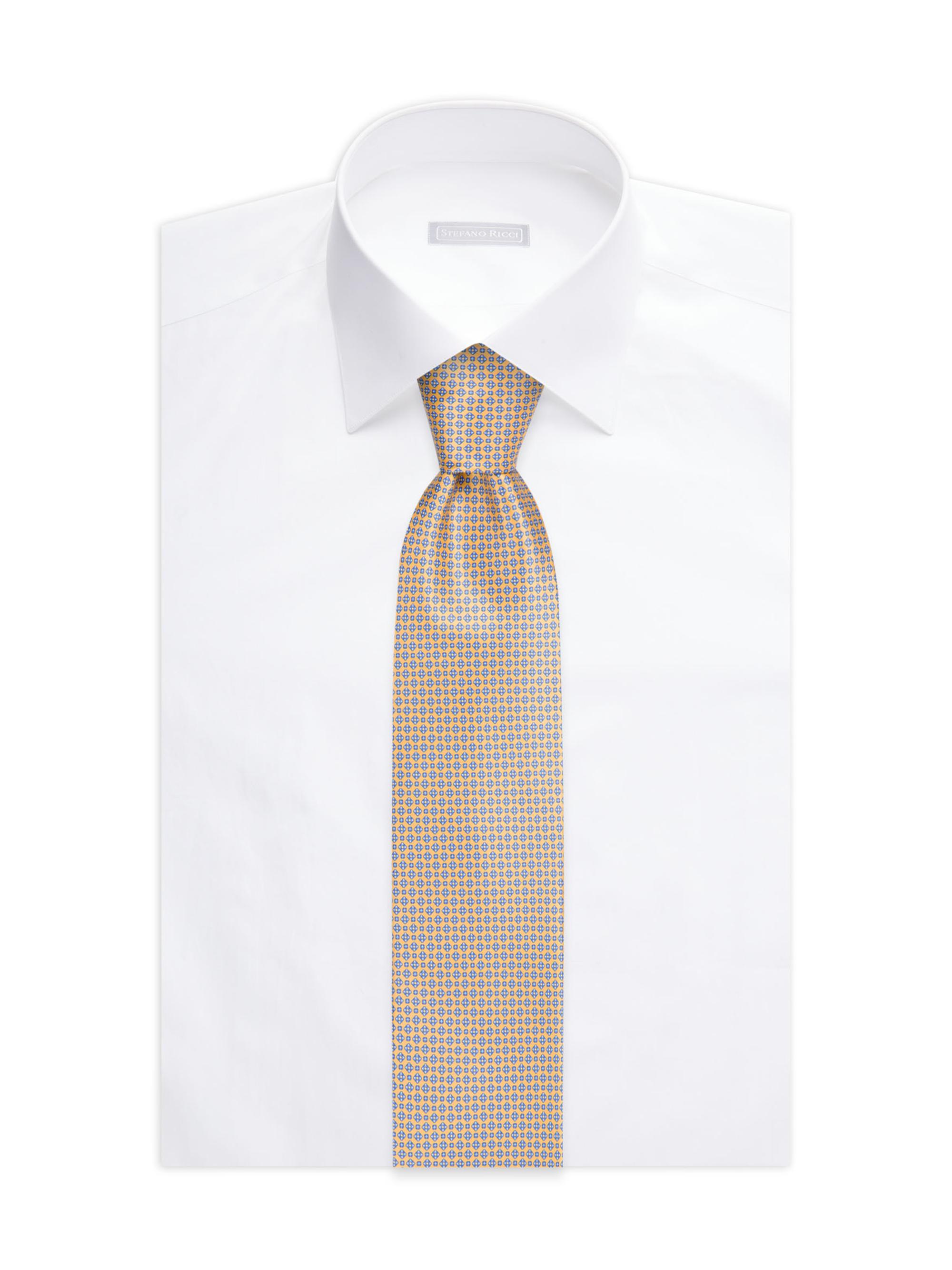 Stefano Ricci Men's Geometric Silk Tie - Gold