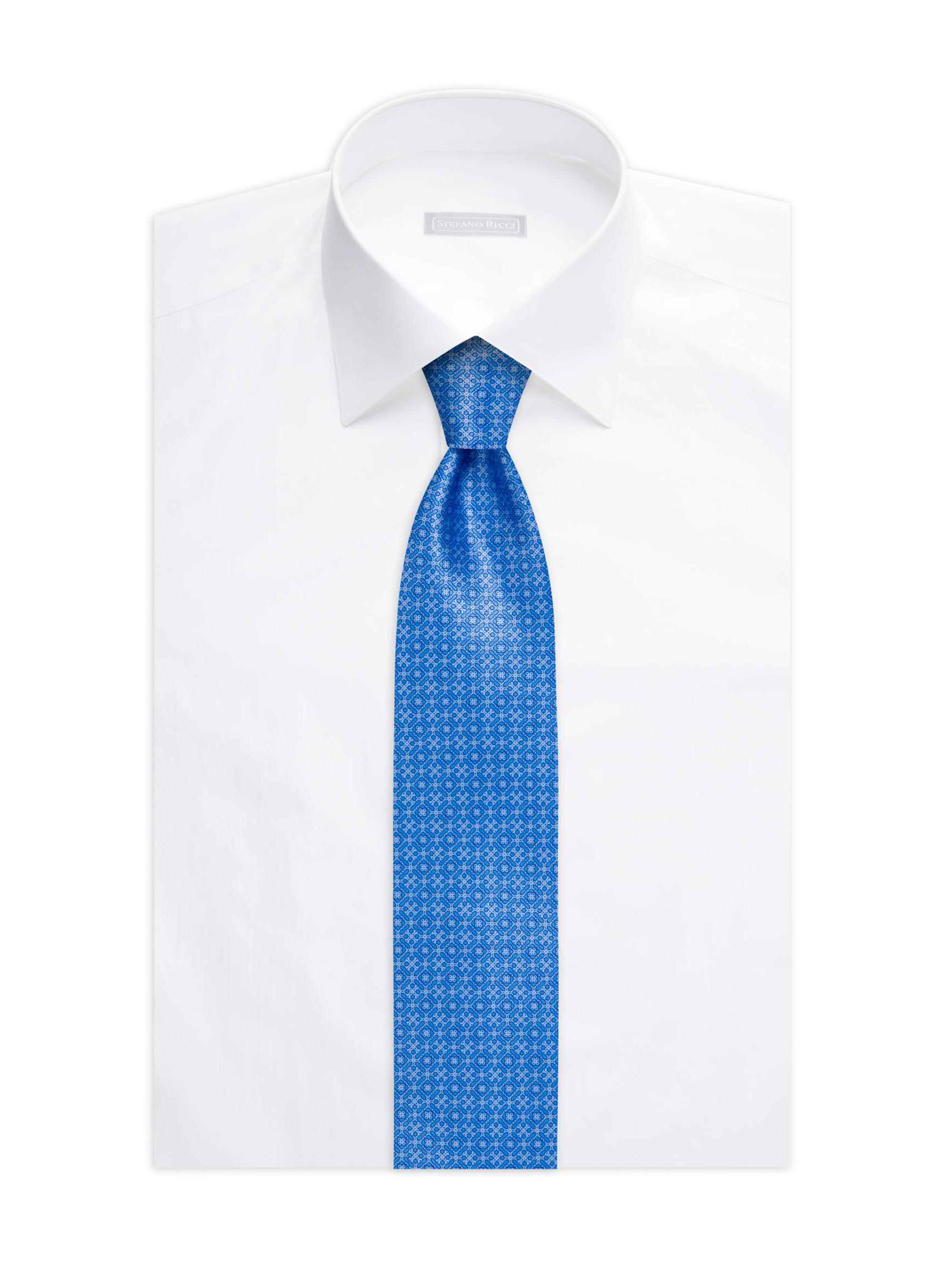 Stefano Ricci Men's Jacquard Silk Tie - Bright Blue