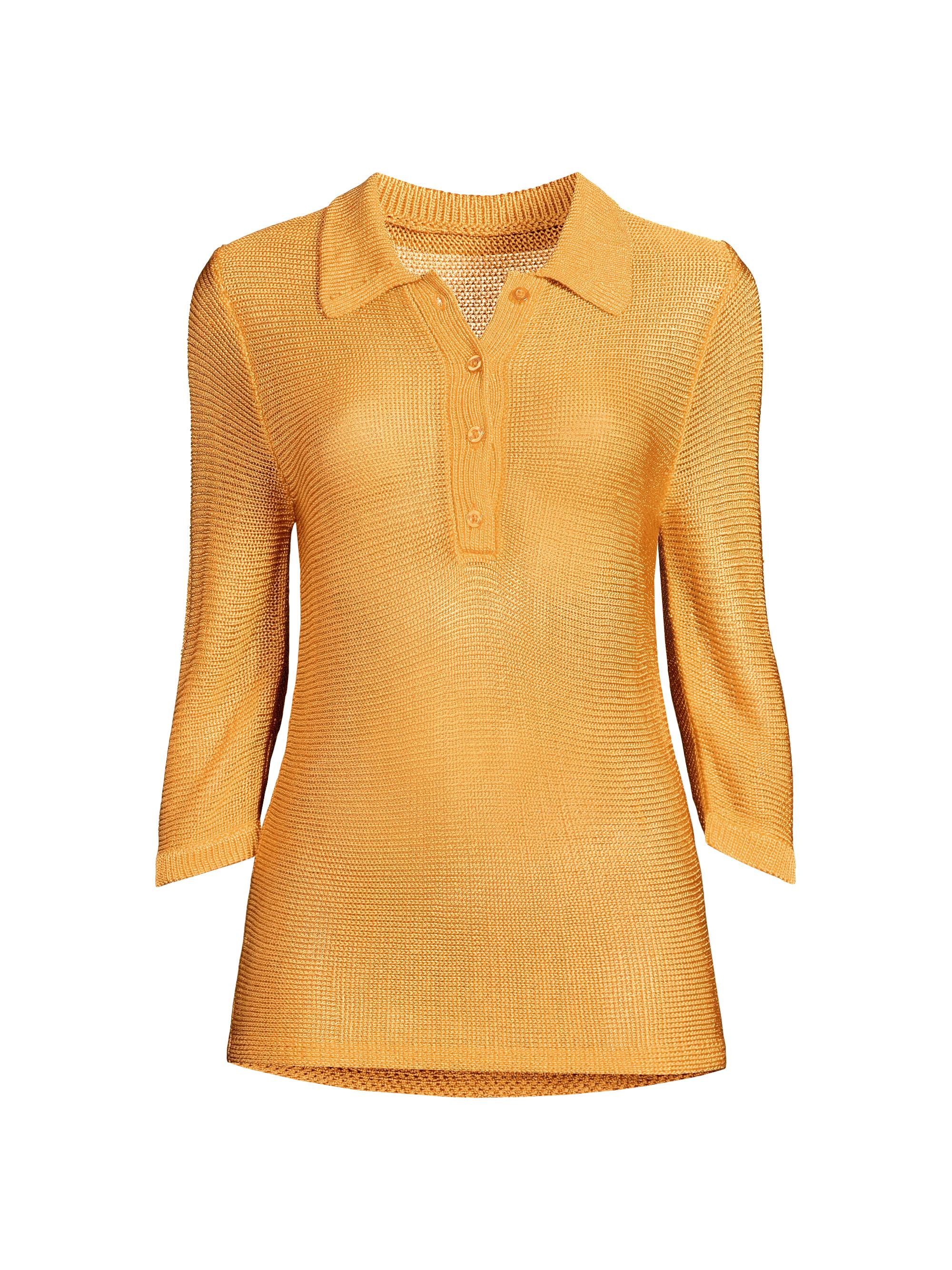 Undra Celeste Women's Everyday Tropics Knit Polo Shirt - Toast