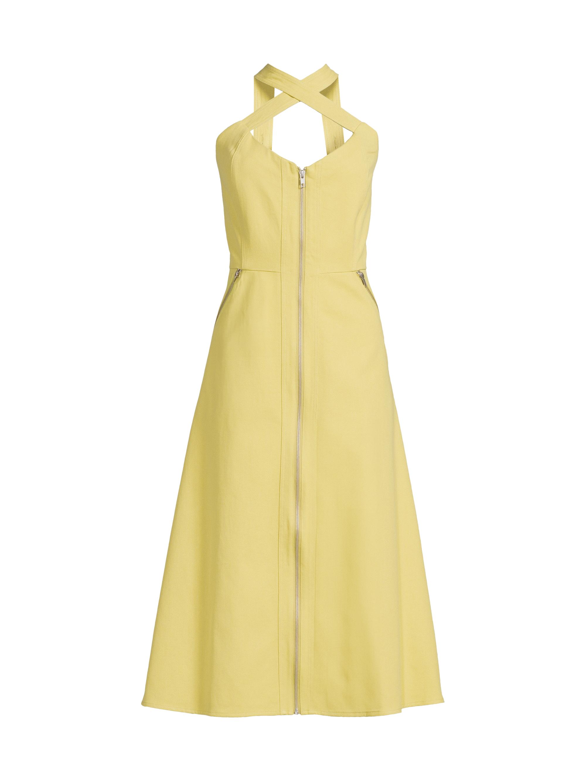 Undra Celeste Women's Everyday Tropics Crossover Zip-Front Dress - Banana