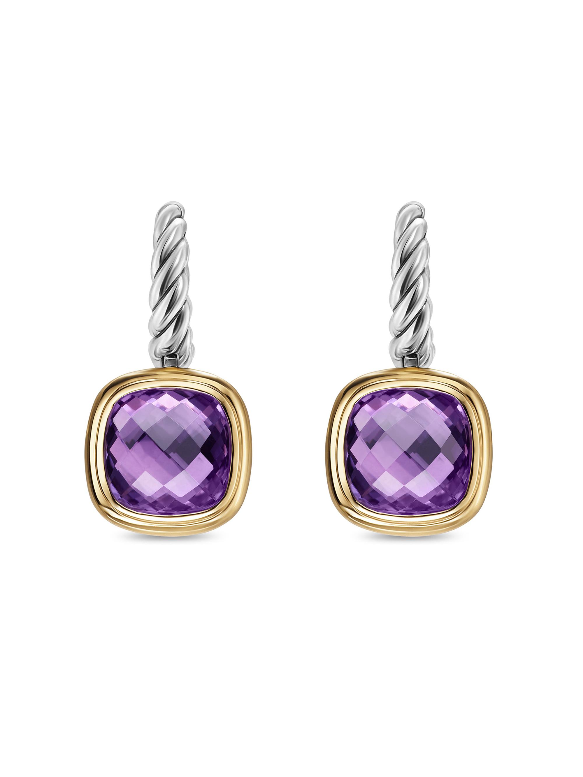 David Yurman Women's Albion Drop Earrings in Sterling Silver - Amethyst