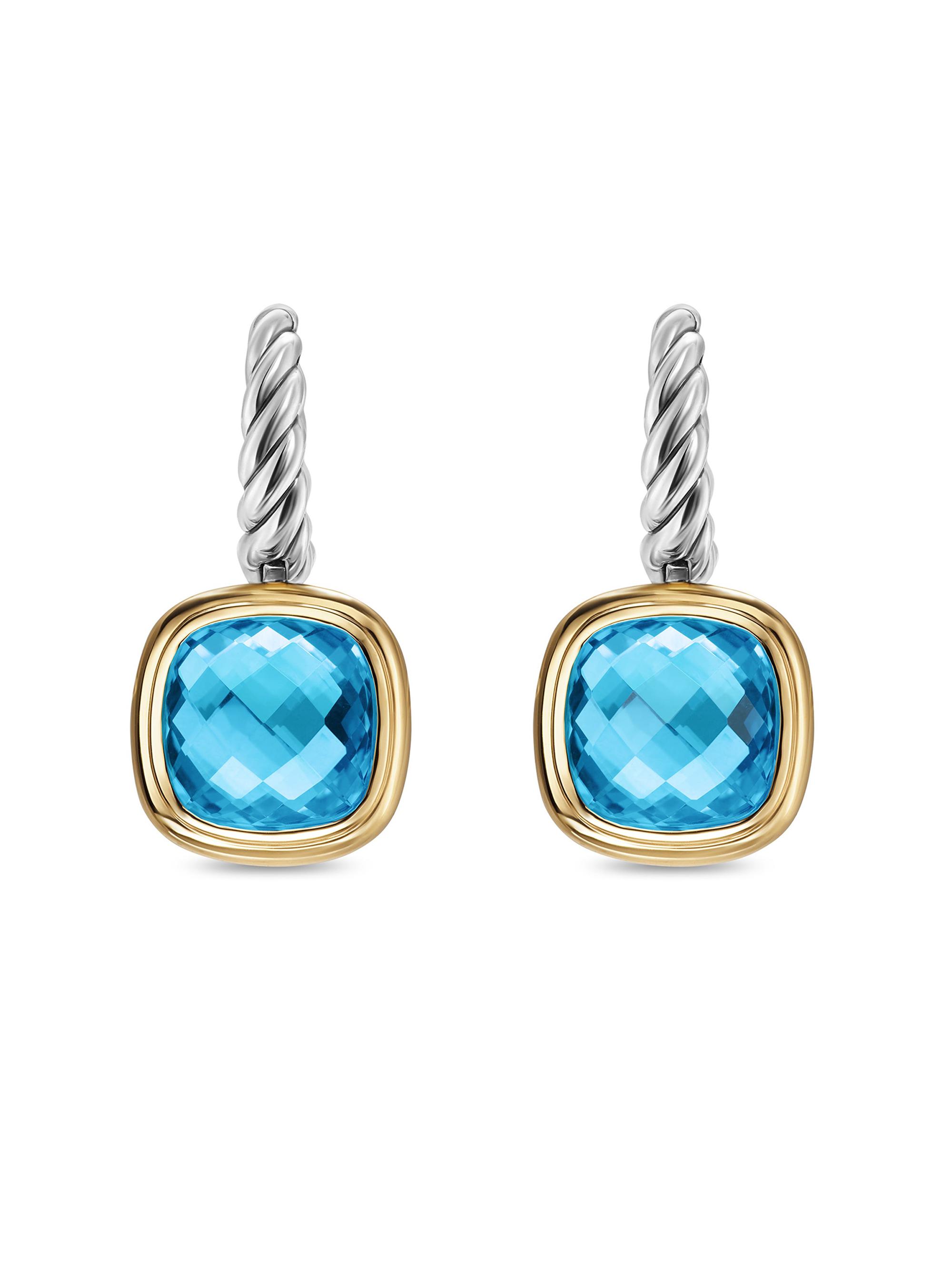 David Yurman Women's Albion Drop Earrings in Sterling Silver - Blue Topaz