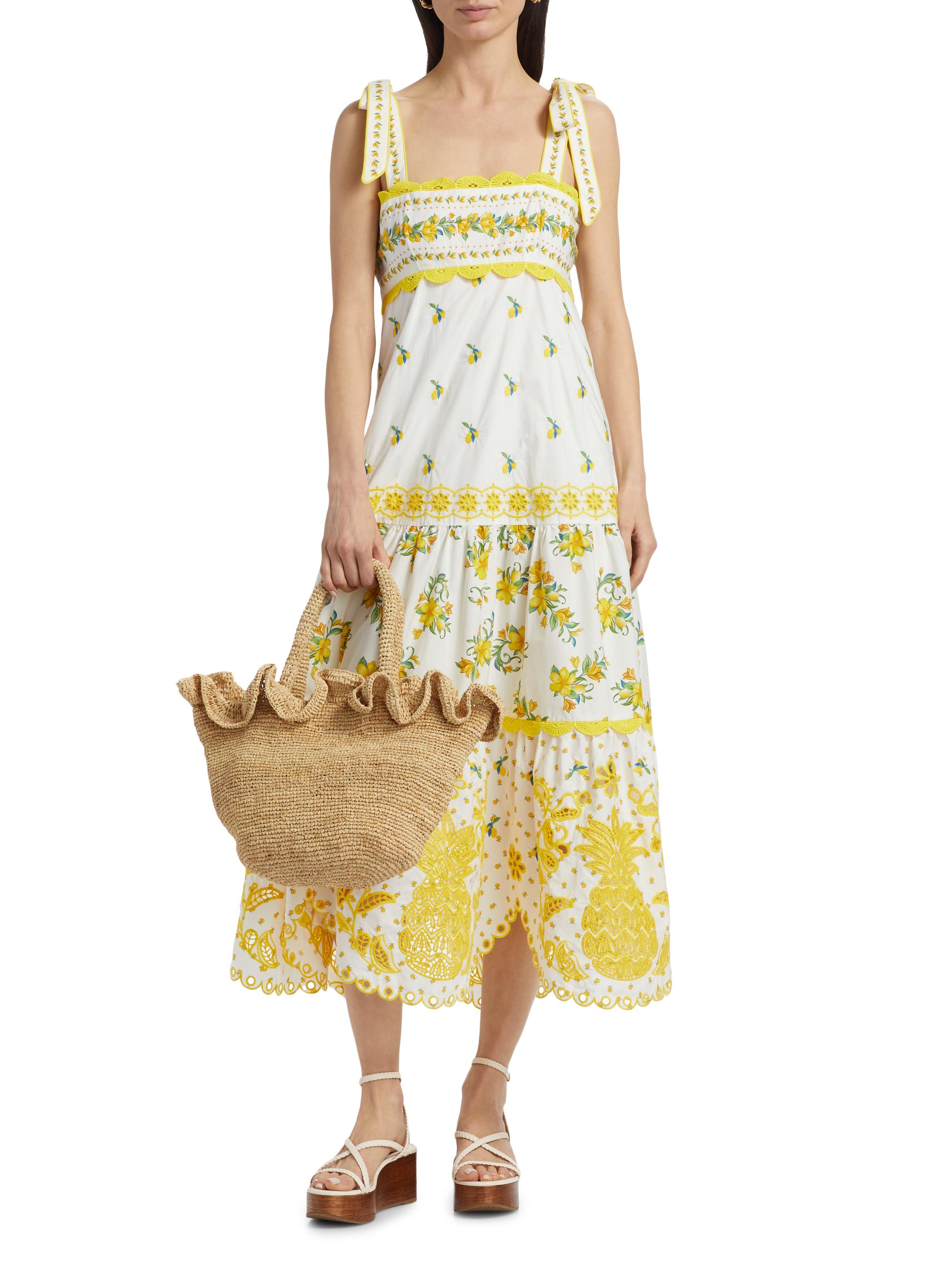 Farm Rio Sicily Richelieu Sleeveless Midi-Dress | Saks Fifth Avenue