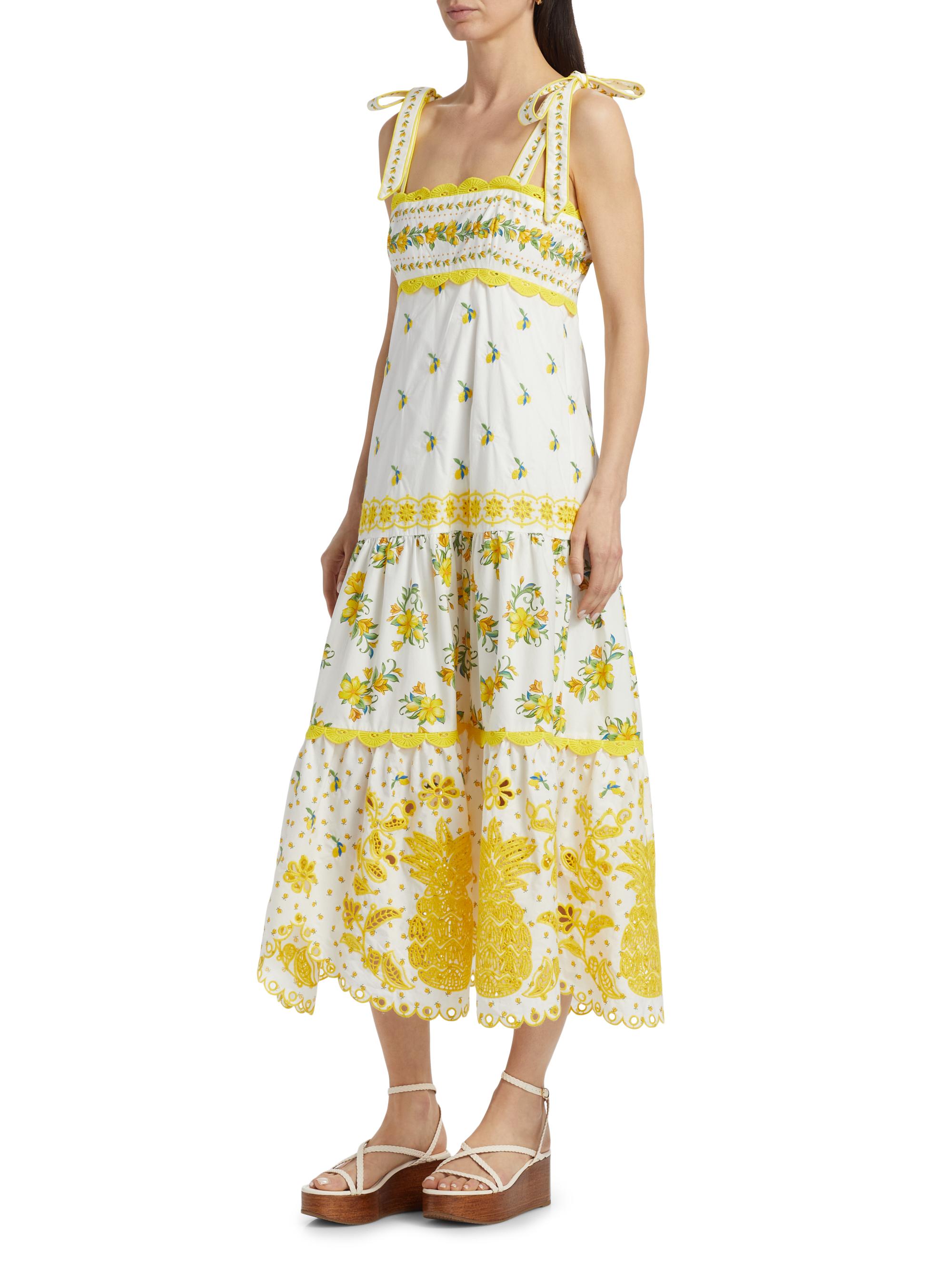 Farm Rio Sicily Richelieu Sleeveless Midi-Dress | Saks Fifth Avenue
