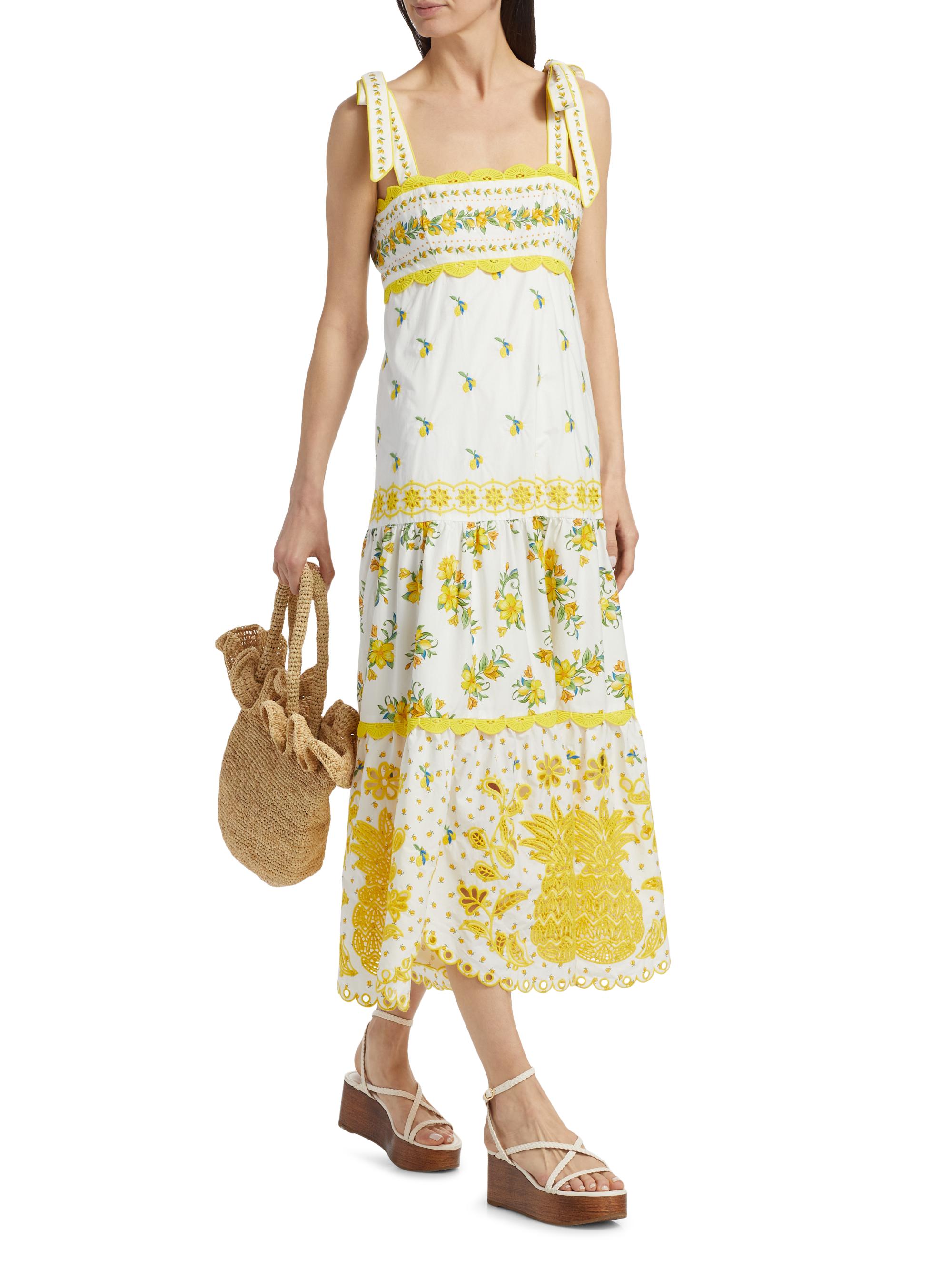 Farm Rio Sicily Richelieu Sleeveless Midi-Dress | Saks Fifth Avenue