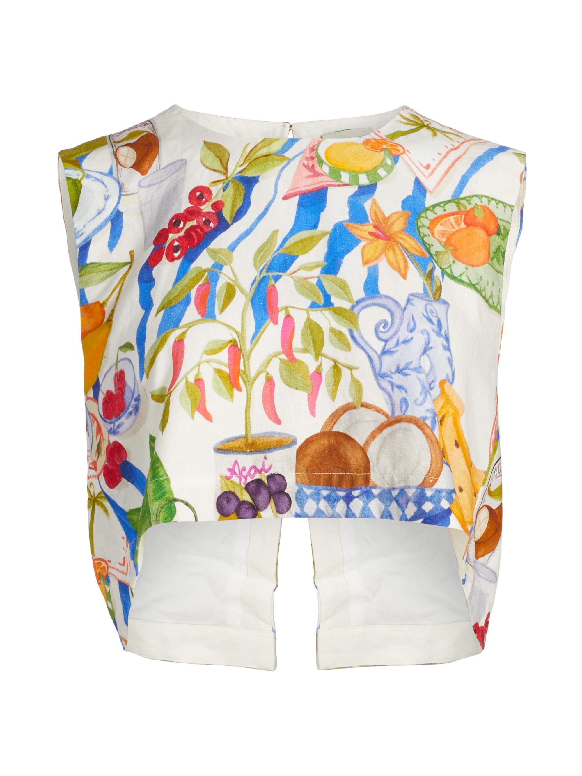 Farm Rio Women's Fresh Table Blouse - Off White