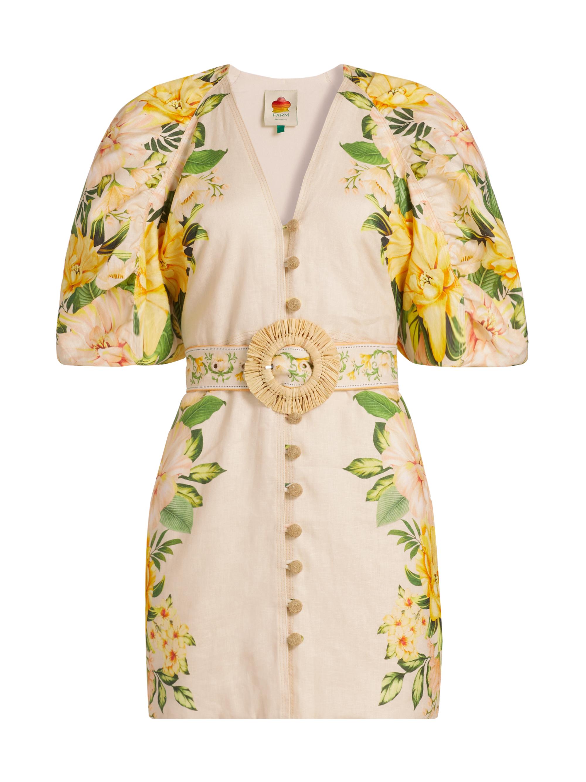 Farm Rio Women's Garden Cascade Sand Minidress - Sand