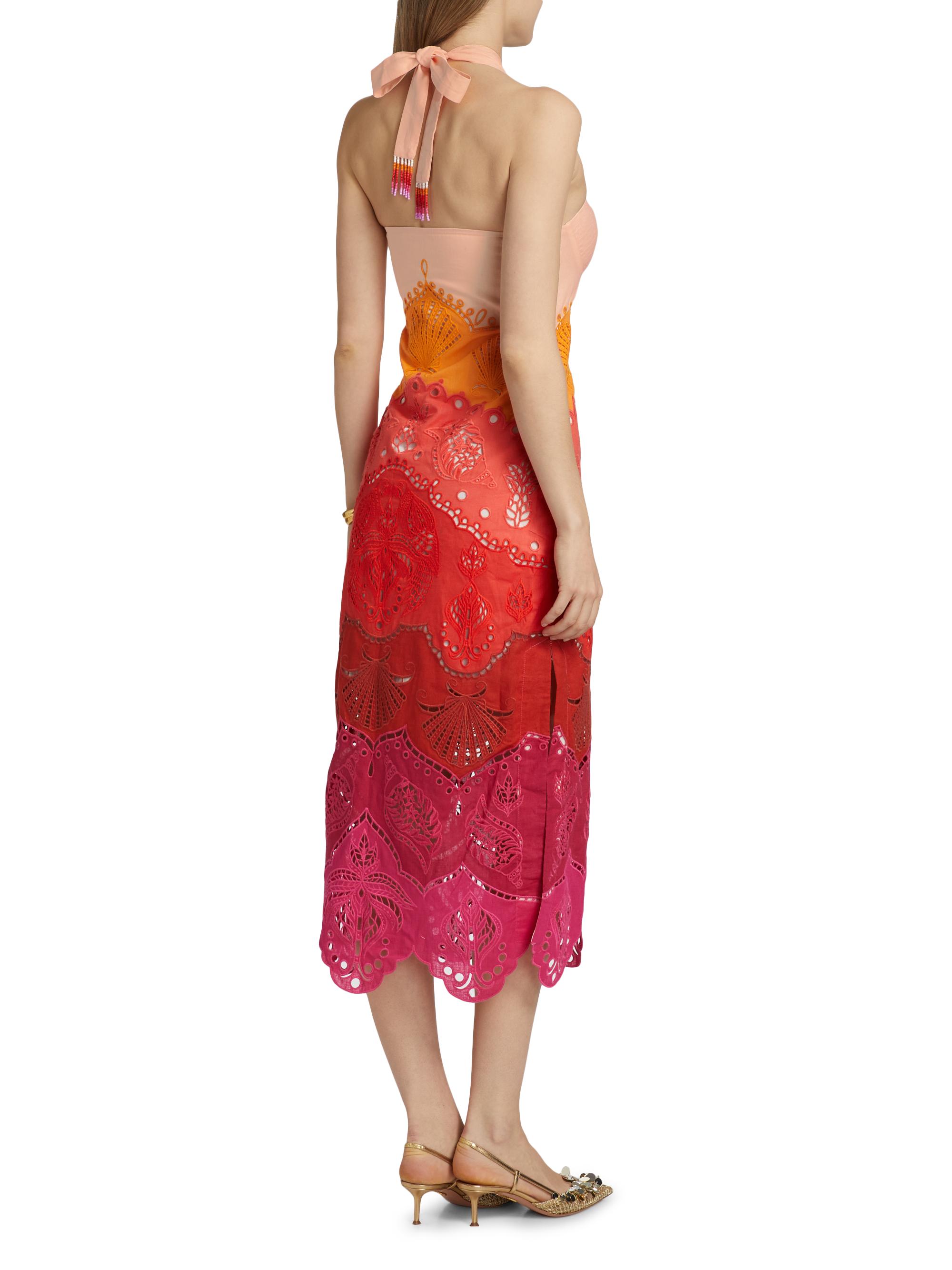 Farm Rio Summer Gradient Richelieu Ombre Midi-Dress | Saks Fifth Avenue