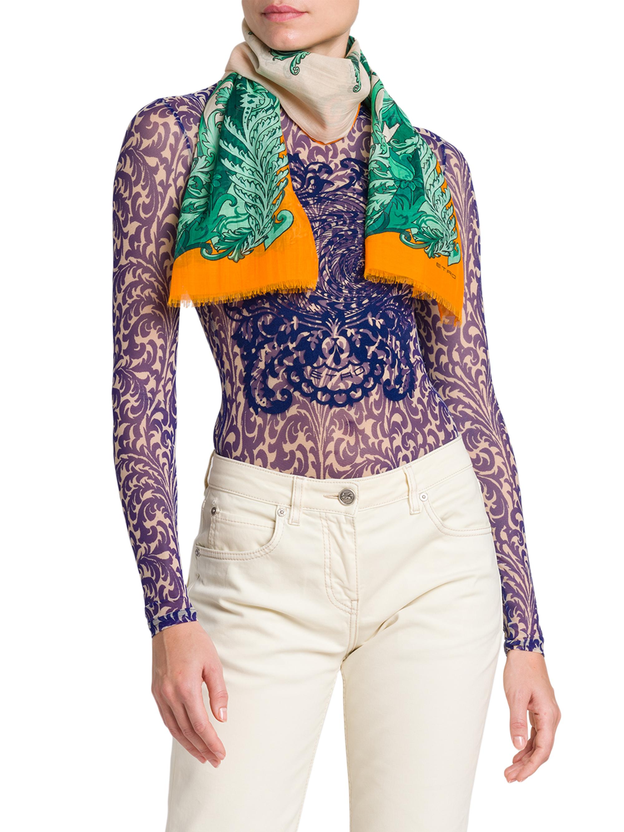 Etro Women's Tosca Printed Cotton-Silk Scarf - Stampafdobianco