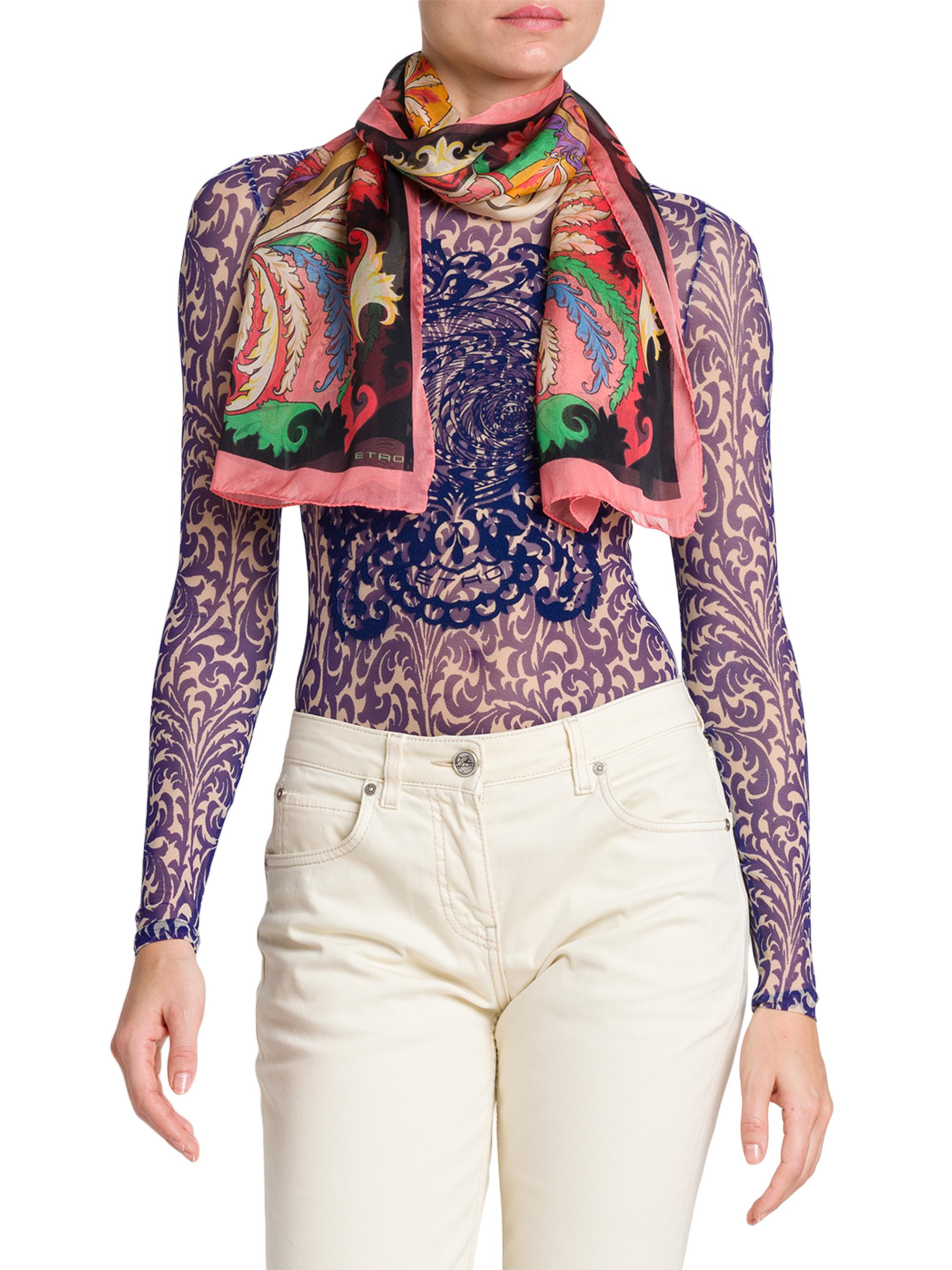 Etro Women's Tosca Printed Silk Scarf - Stampafdobianco