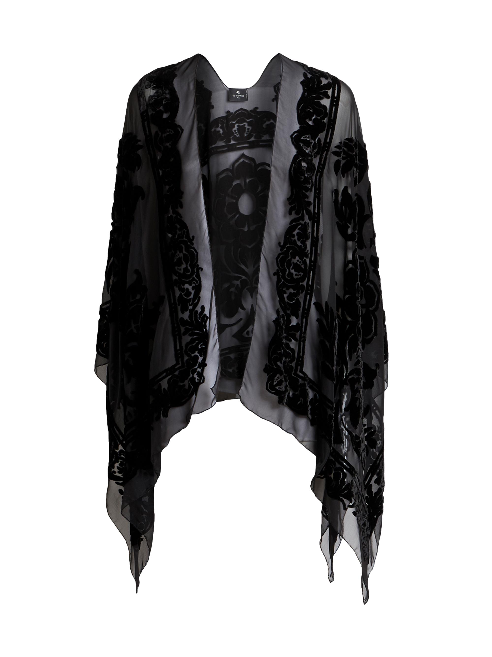 Etro Women's Floral Burnout Cape - Black