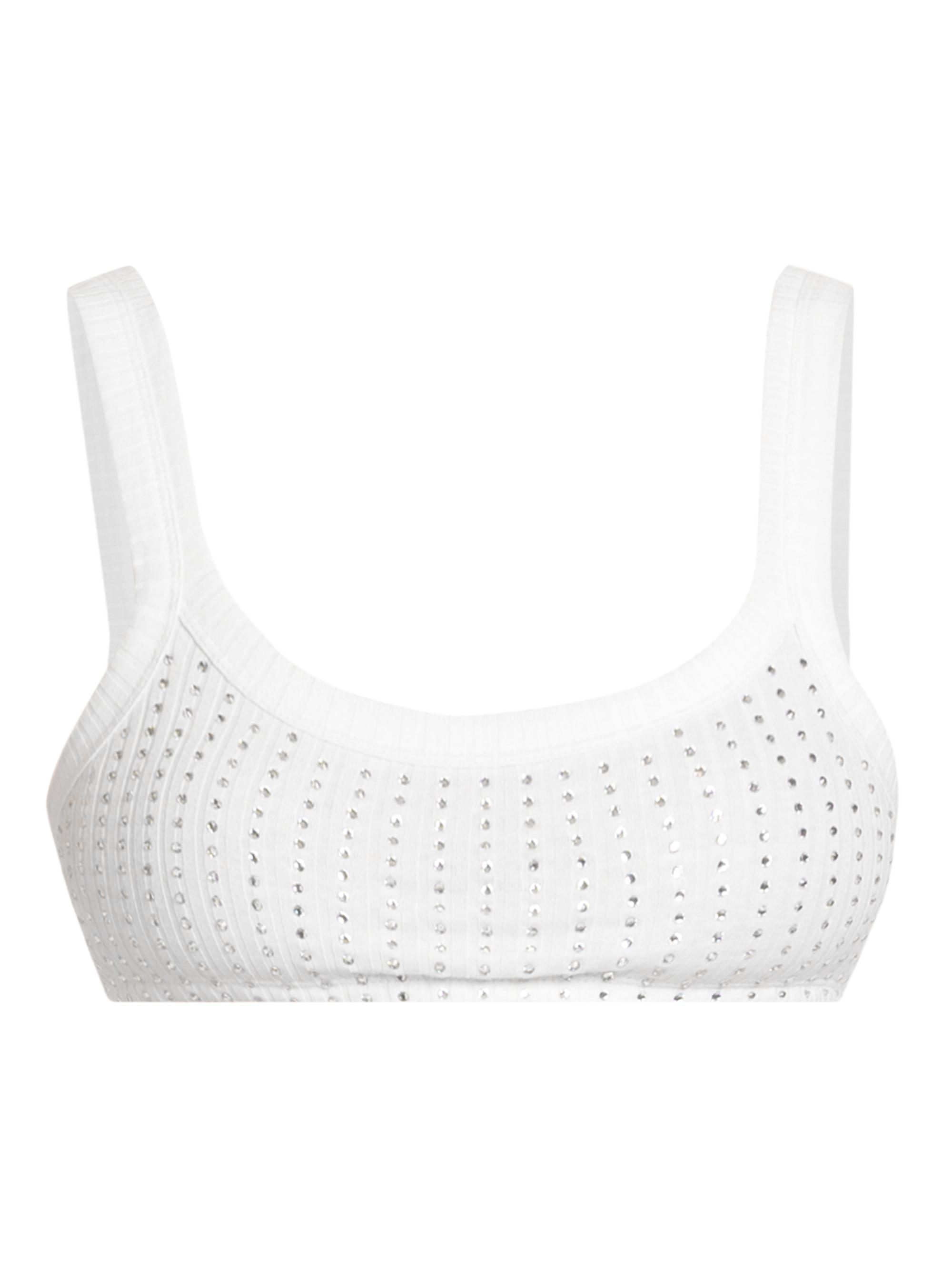 The Attico Women's Thermostrass Macro Rib Bra Top - White