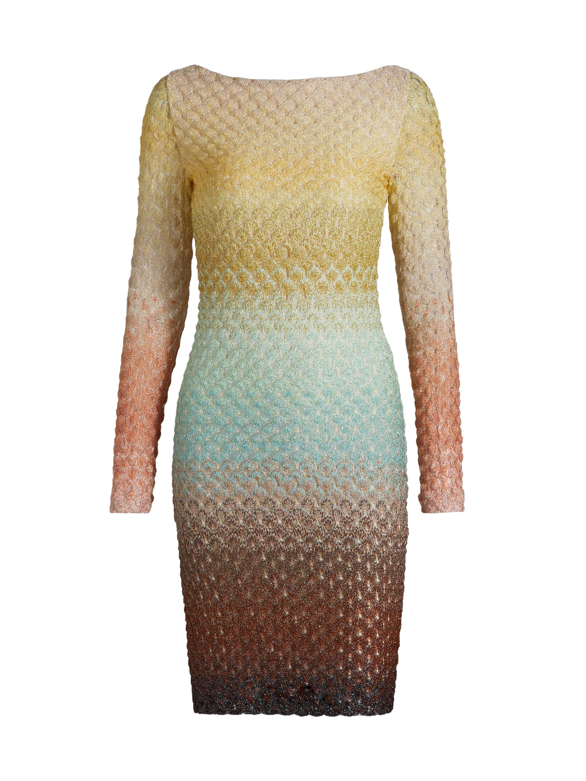 Missoni Women's Raschel Lace Degradé Minidress - Multi Brown Green Light Blue