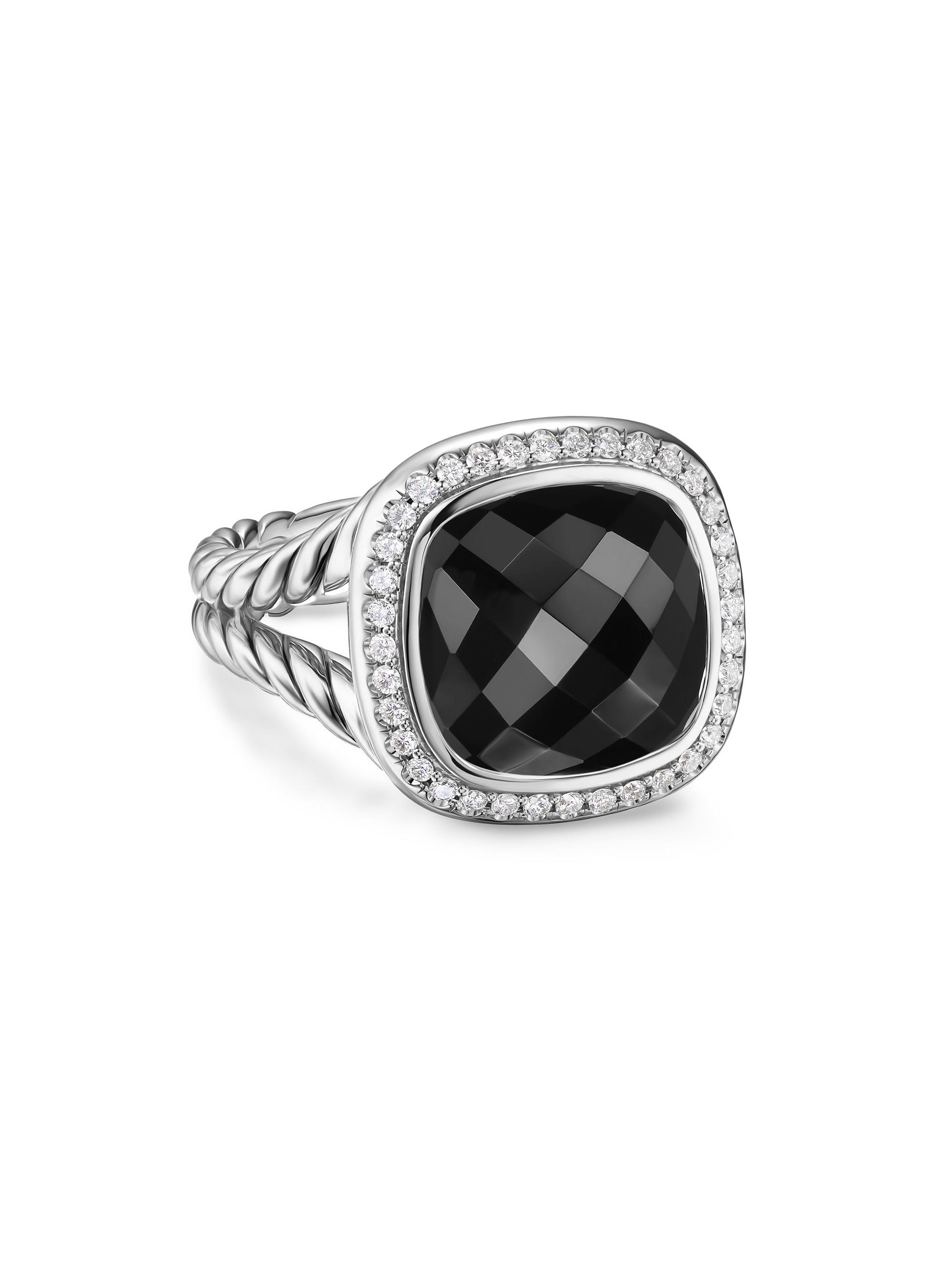 David Yurman Women's Albion Ring in Sterling Silver - Black Onyx