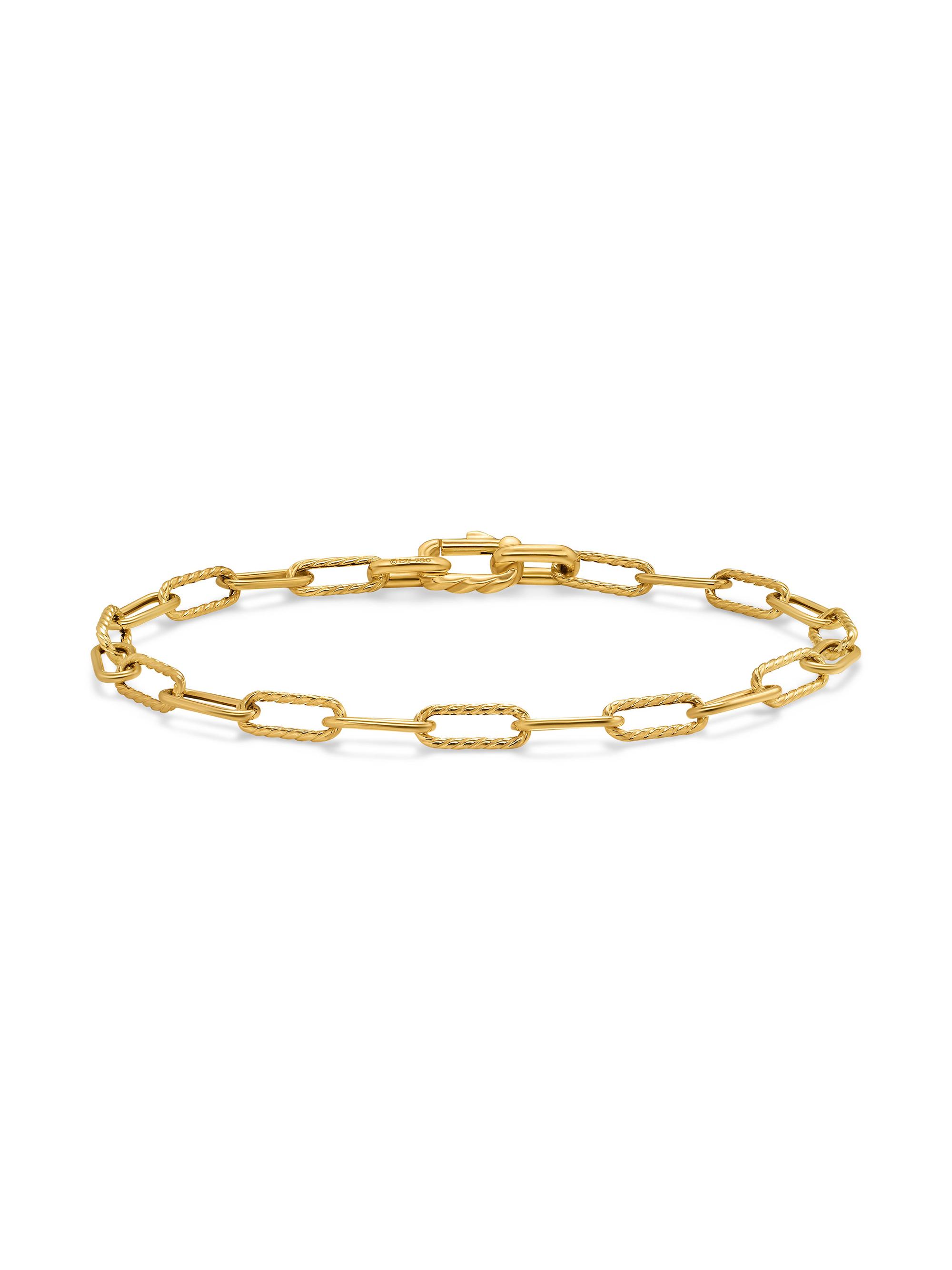 David Yurman Men's DY Madison Chain Bracelet in 18K Yellow Gold, 4MM - Gold