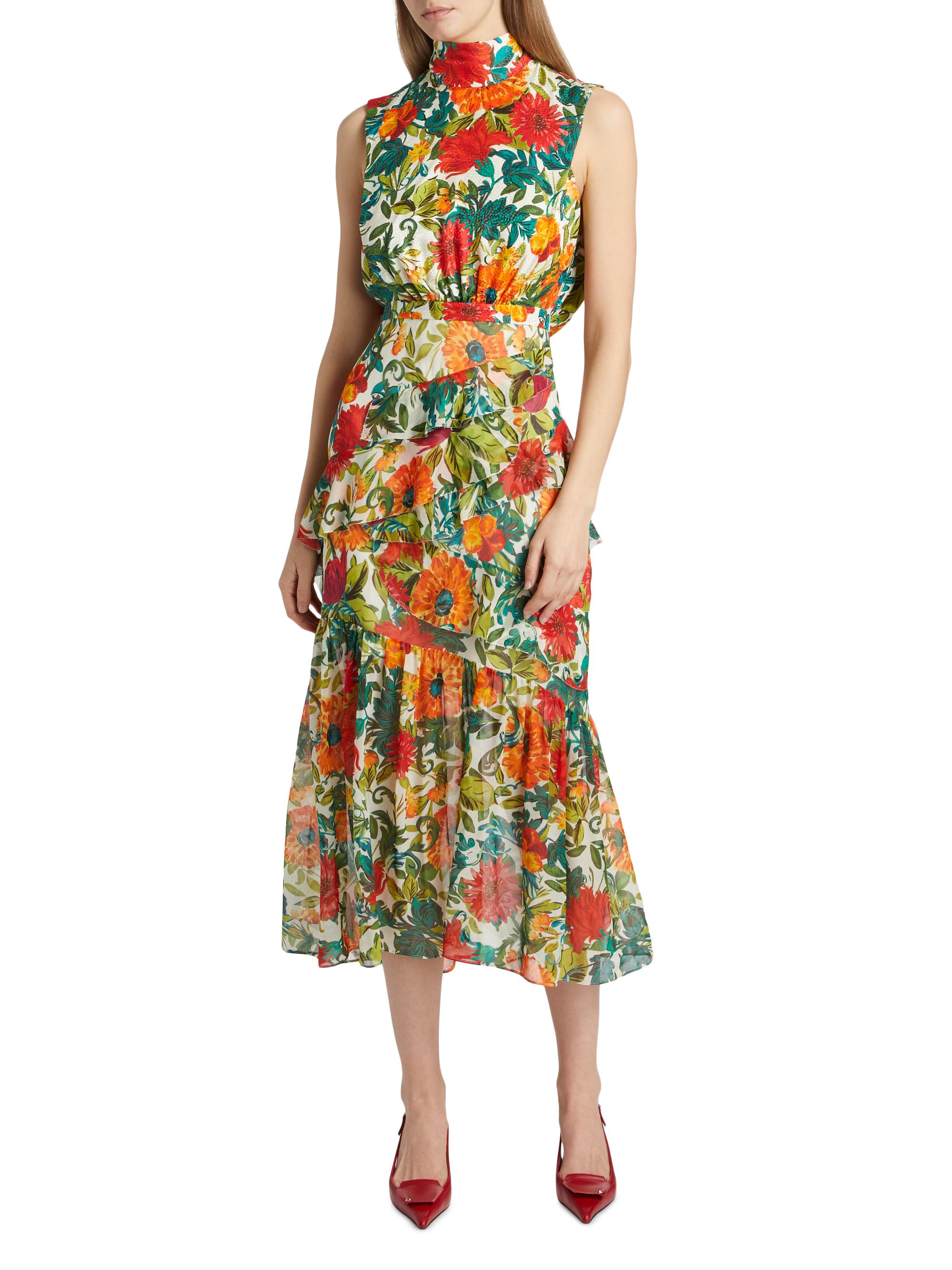Saloni Fleur Midi Dress
