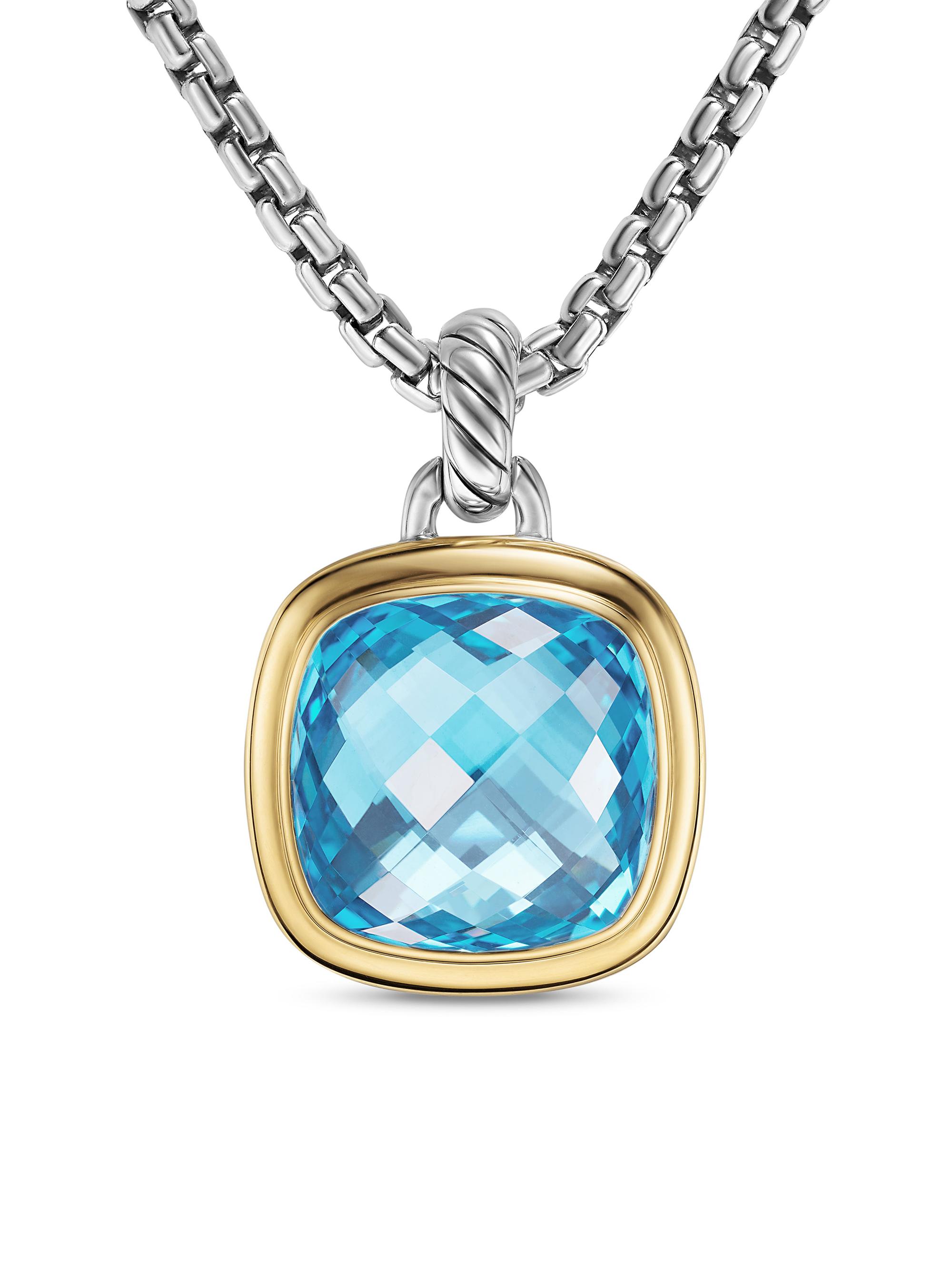 David Yurman Women's Albion Pendant in Sterling Silver - Blue Topaz