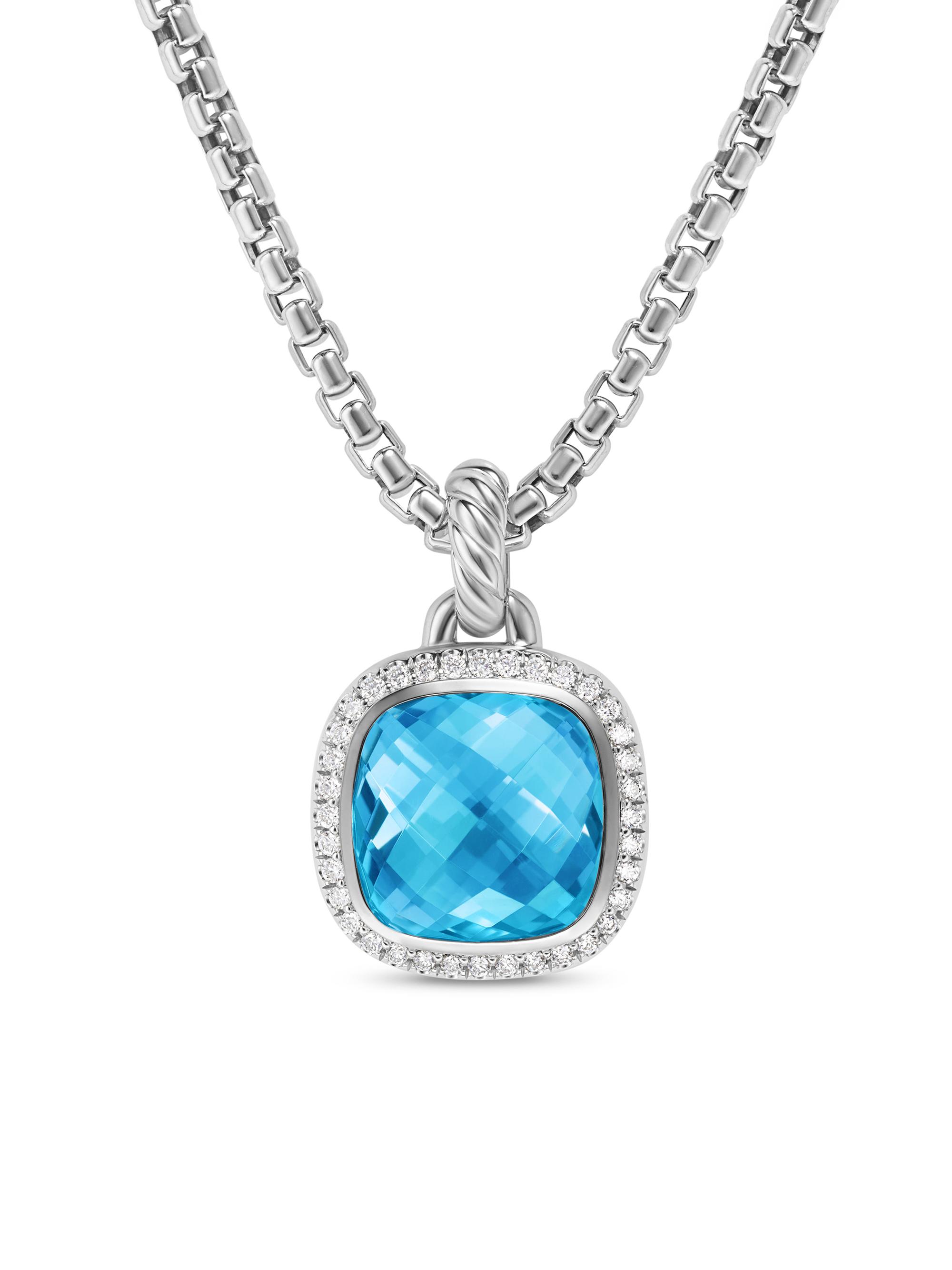 David Yurman Women's Albion Pendant in Sterling Silver - Blue Topaz