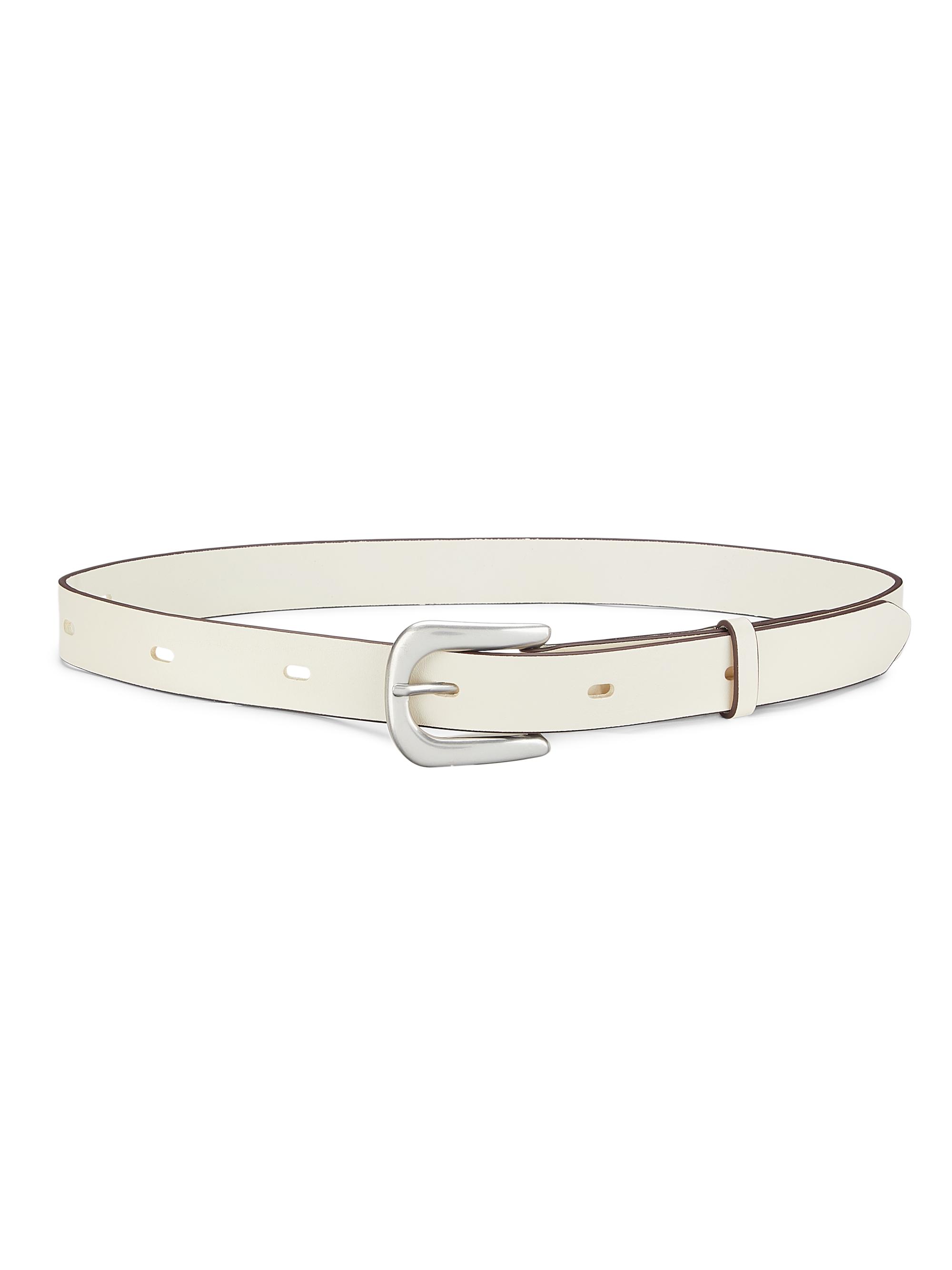 rag & bone Women's Stevie Leather Belt - Antique White