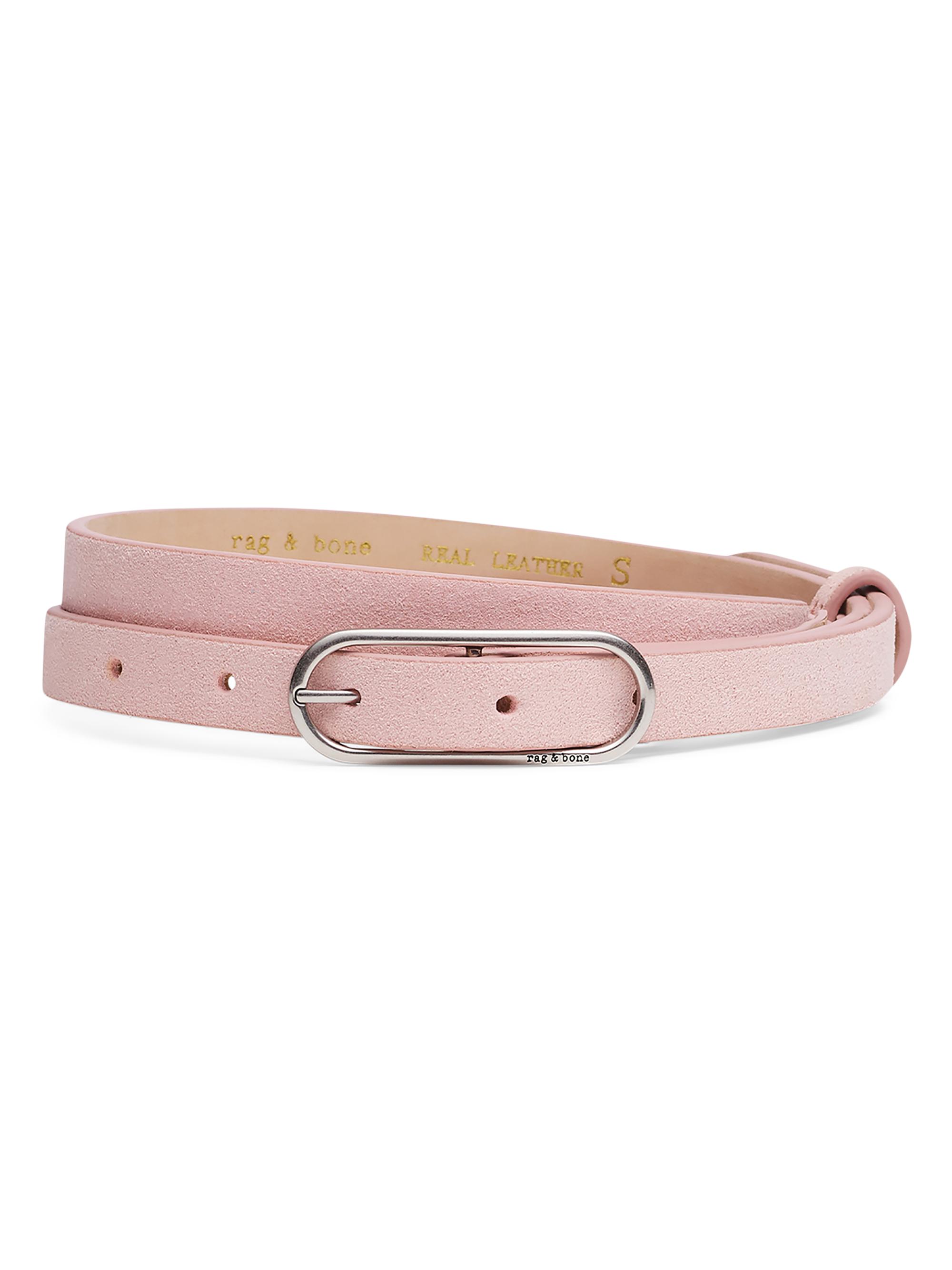 rag & bone Women's Rounded Rebound Suede Belt - Light Pink
