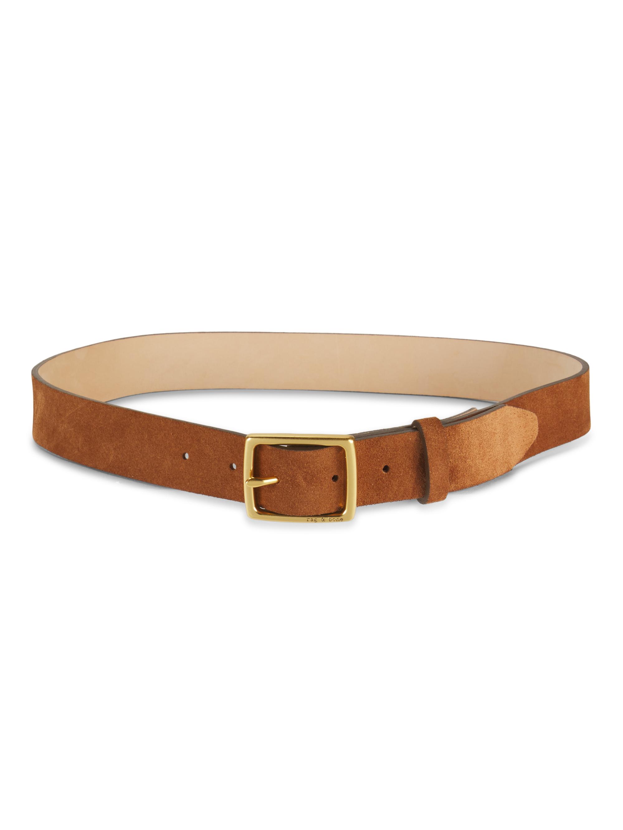 rag & bone Women's Boyfriend Suede Belt - Pecan