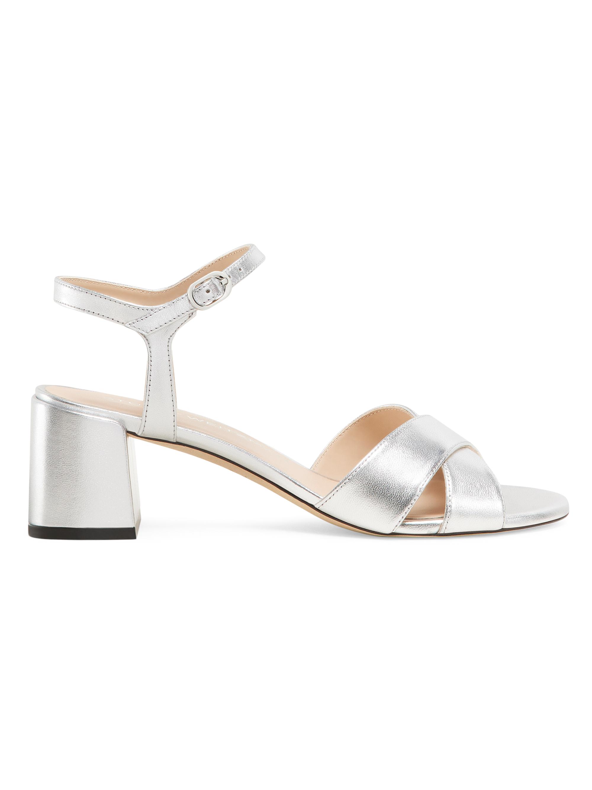 Stuart Weitzman Women's Dayna Metallic Leather Leather Buckle Sandals - Light Gold