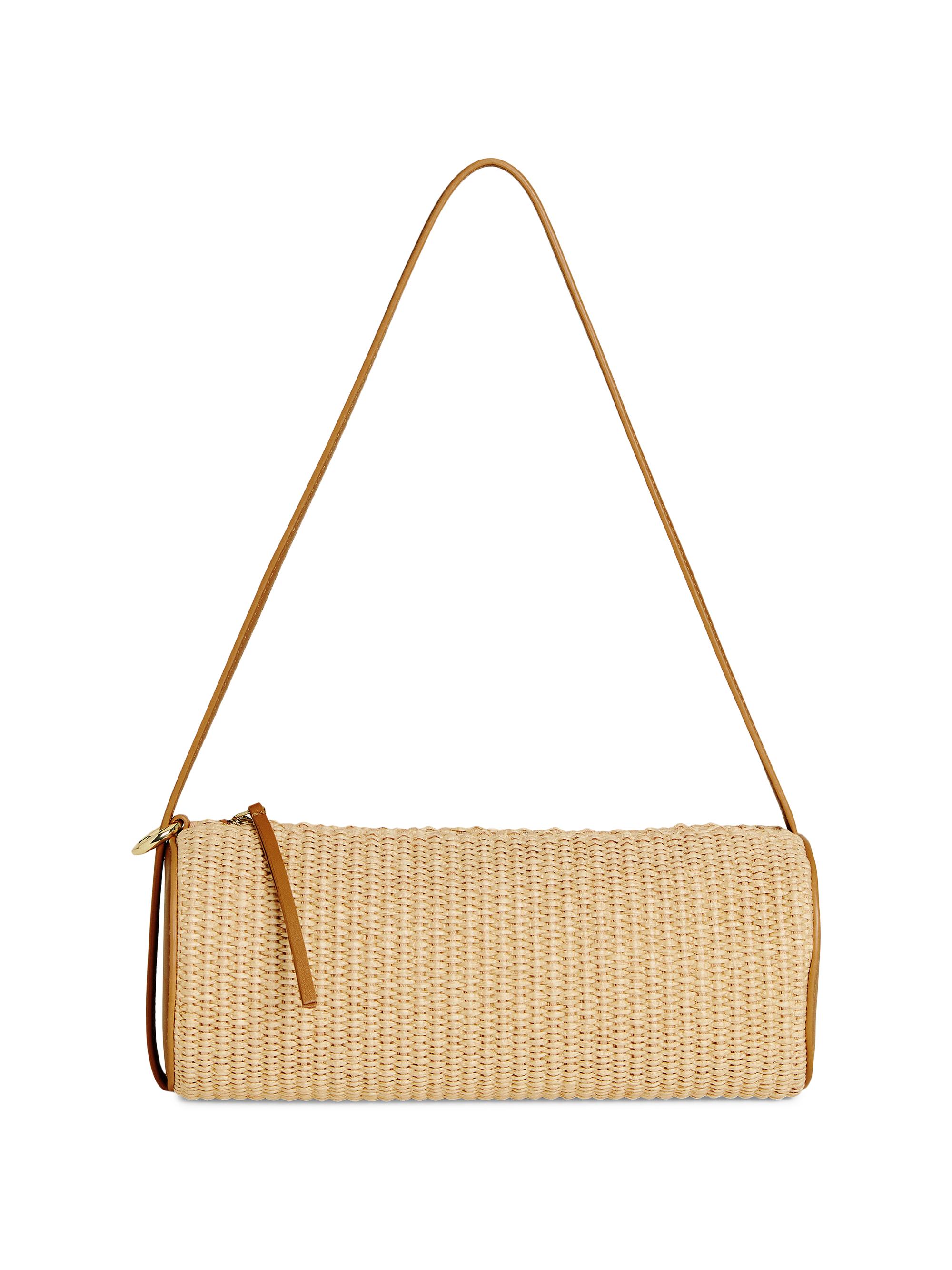Reformation Women's Simona Woven Raffia Cylinder Shoulder Bag - Natural Raffia