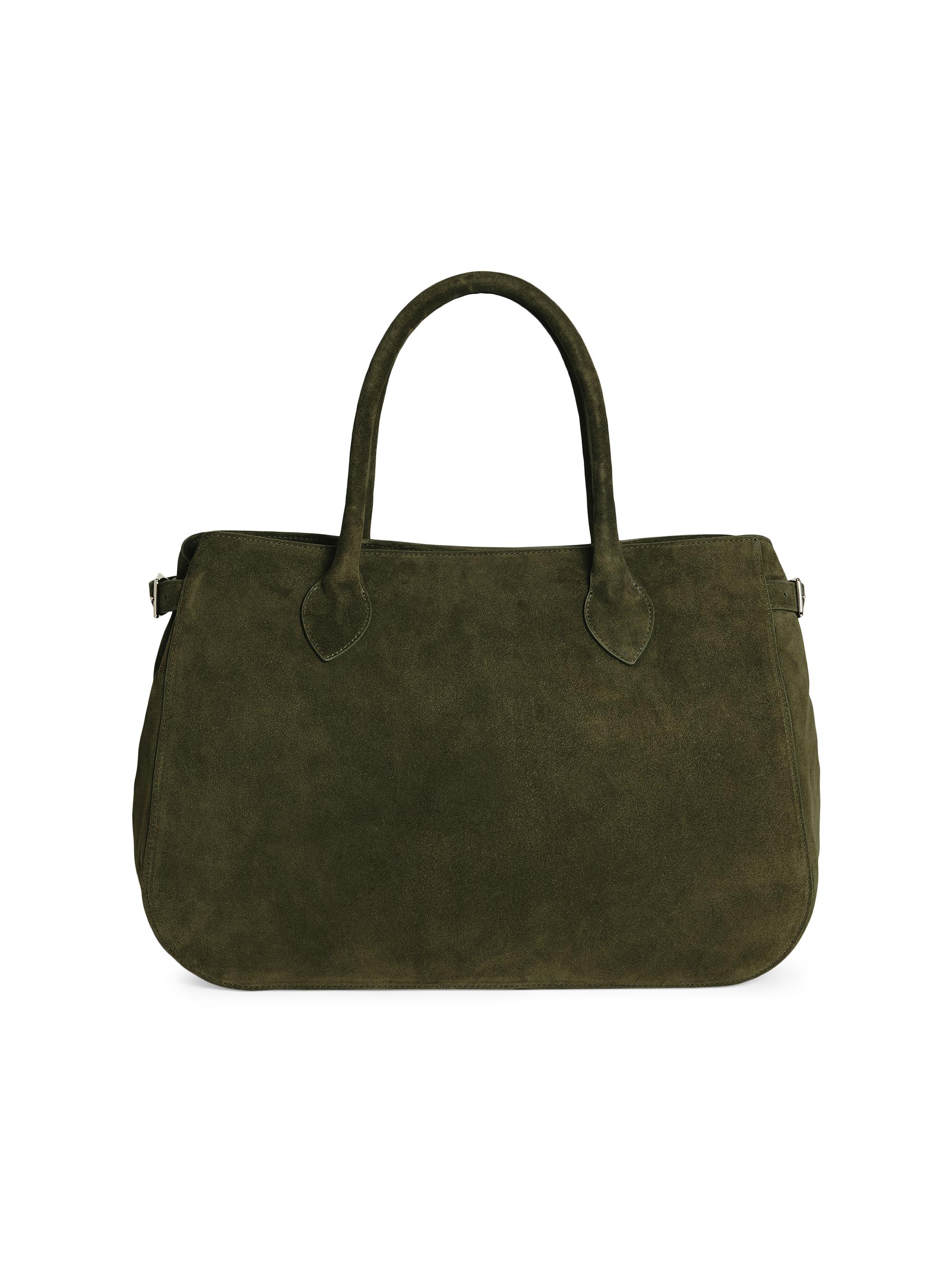 Reformation Women's Patrizia Oversized Suede Tote Bag - Olive Green