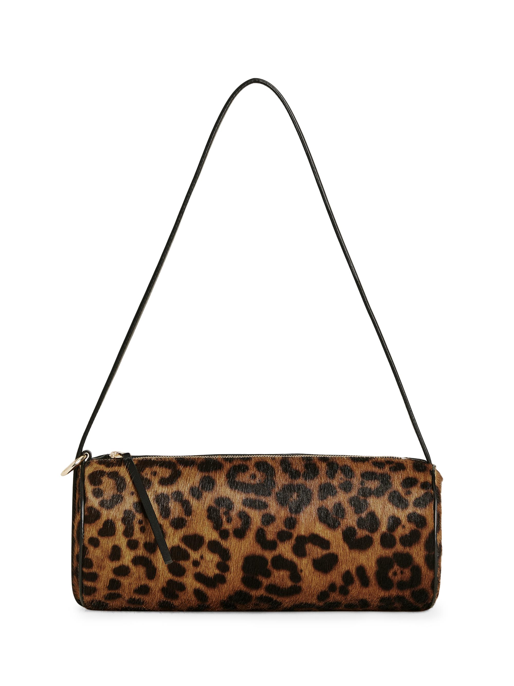 Reformation Women's Simona Leopard Calf Hair Cylinder Shoulder Bag - Leopard