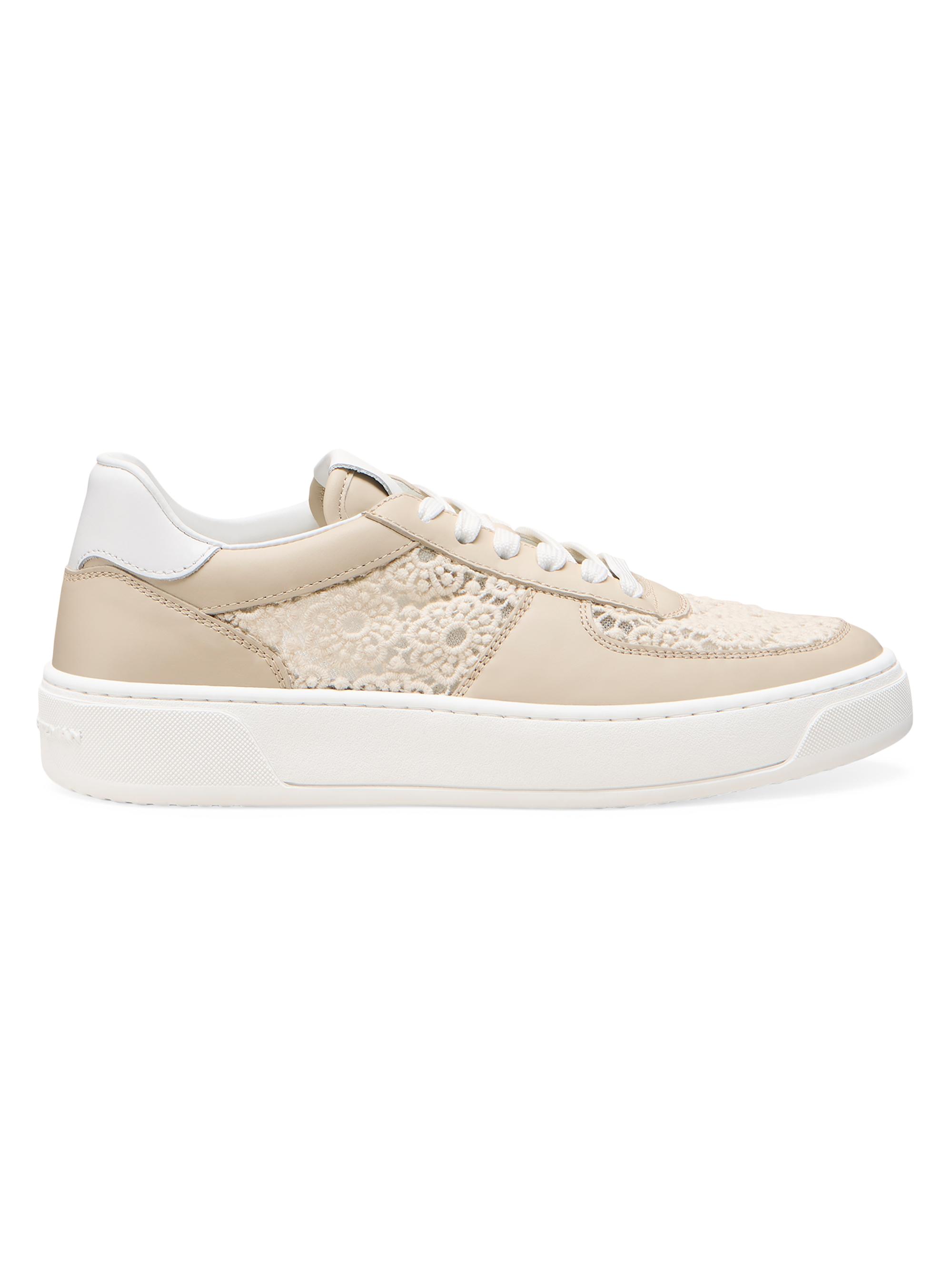 Stuart Weitzman Women's Courtside Crochet & Leather Sneakers - Linen White