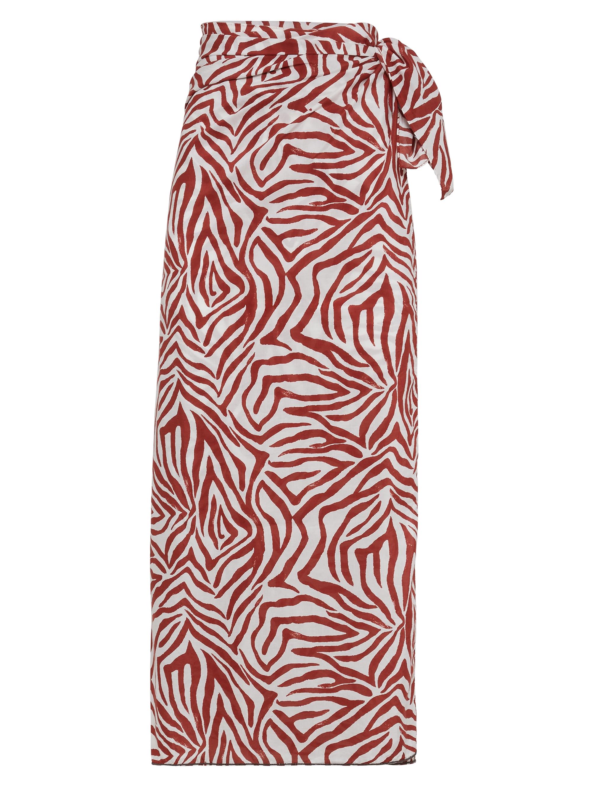 Brunello Cucinelli Women's Cotton and Silk Ethnic Print Poplin Sarong - Red