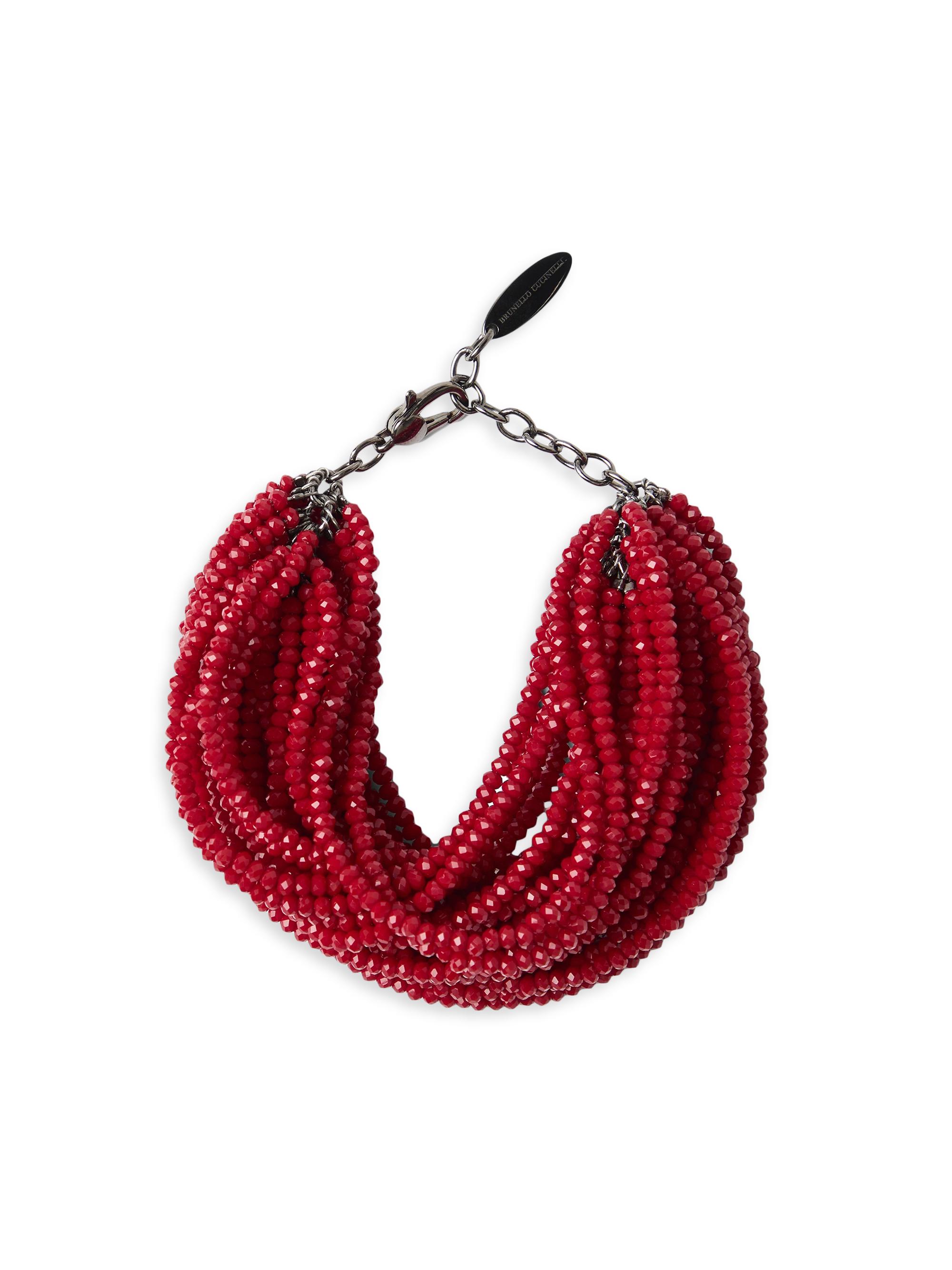 Brunello Cucinelli Women's Red Vetro and Sterling Silver Bracelet - Red