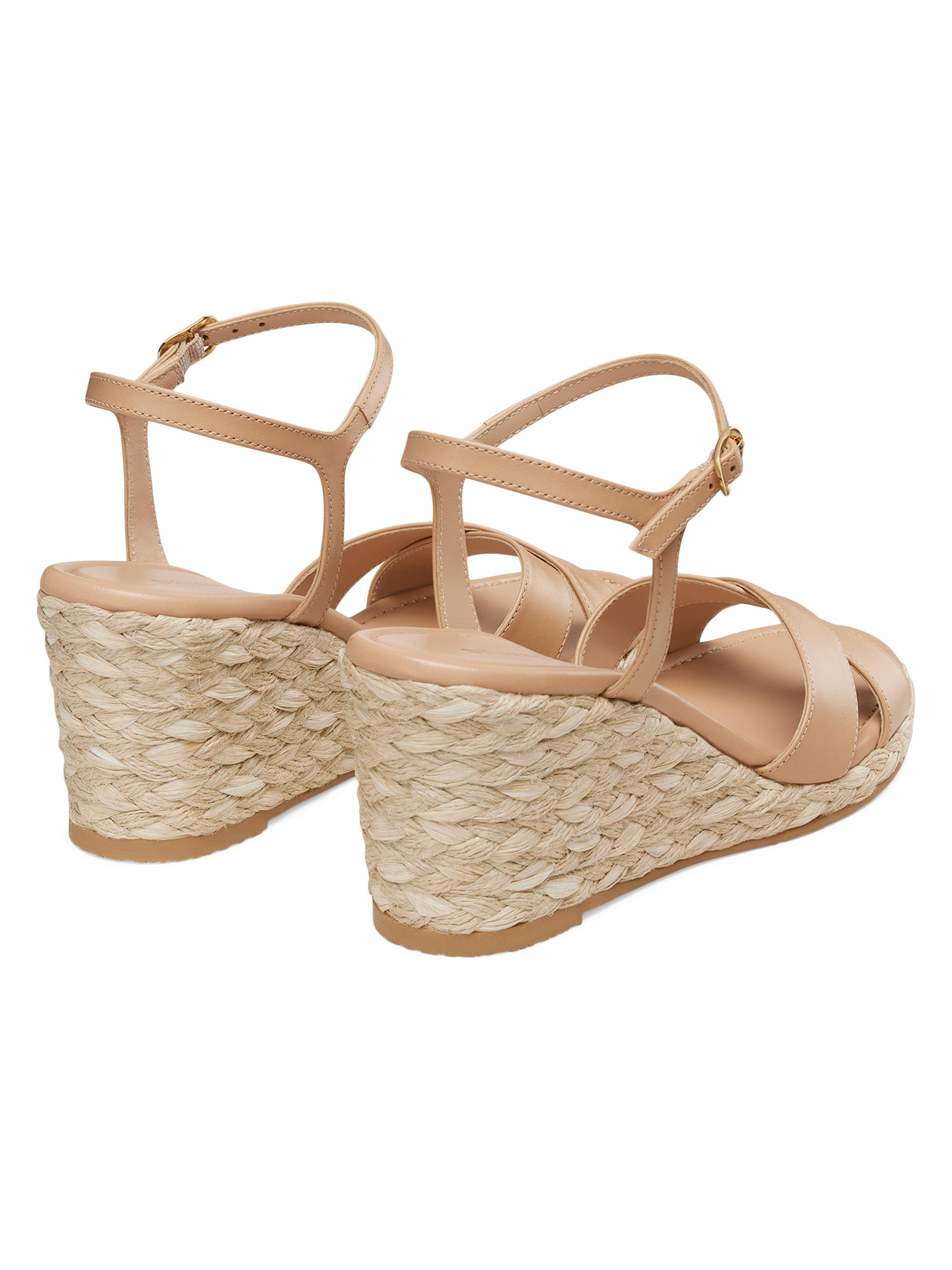 Stuart Weitzman Dayna Leather Espadrille Sandals | Saks Fifth Avenue