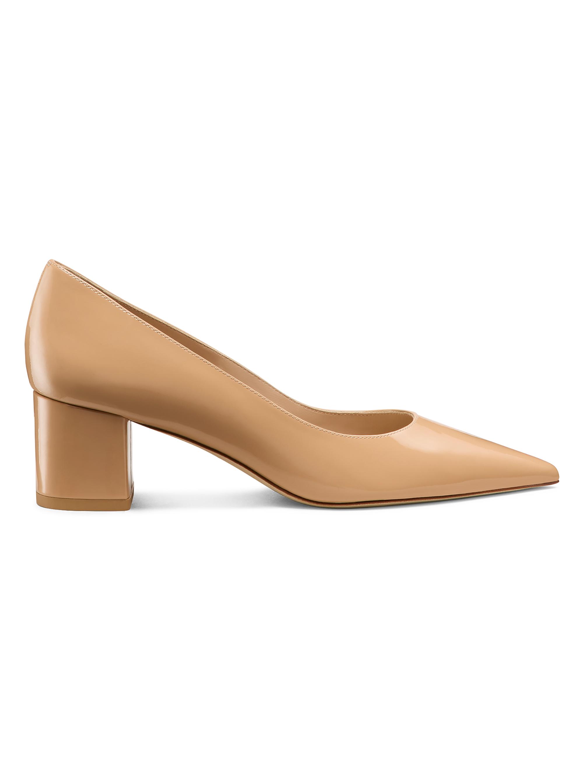 Stuart Weitzman Women's Power 50MM Leather Block-Heel Pumps - Adobe