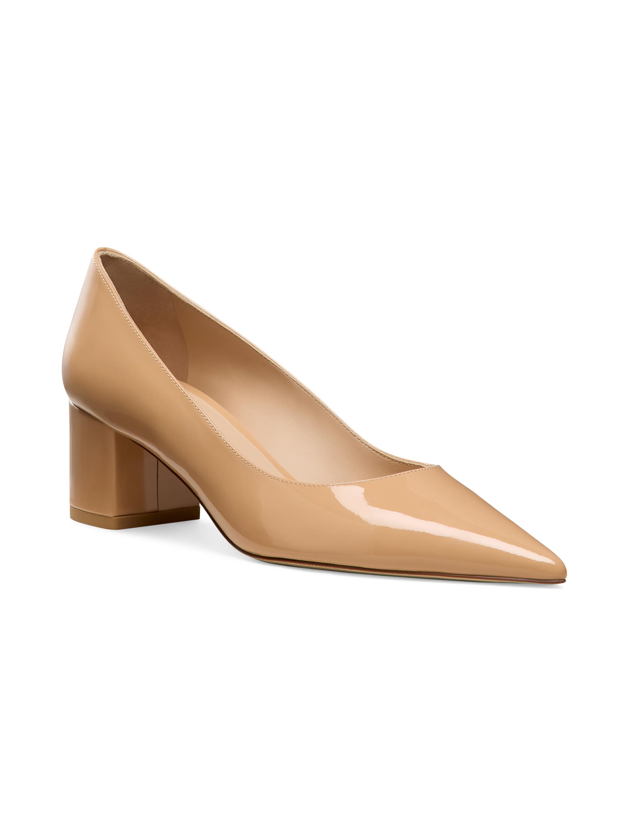 Stuart Weitzman Power 50MM Leather Block-Heel Pumps | Saks Fifth