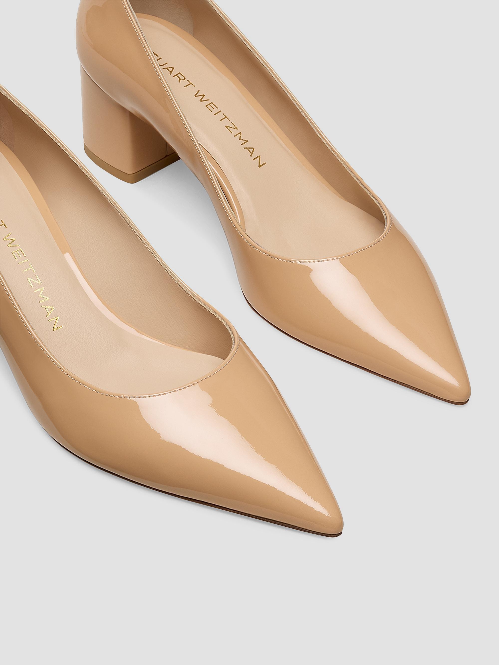 Stuart Weitzman Power 50MM Leather Block-Heel Pumps | Saks Fifth