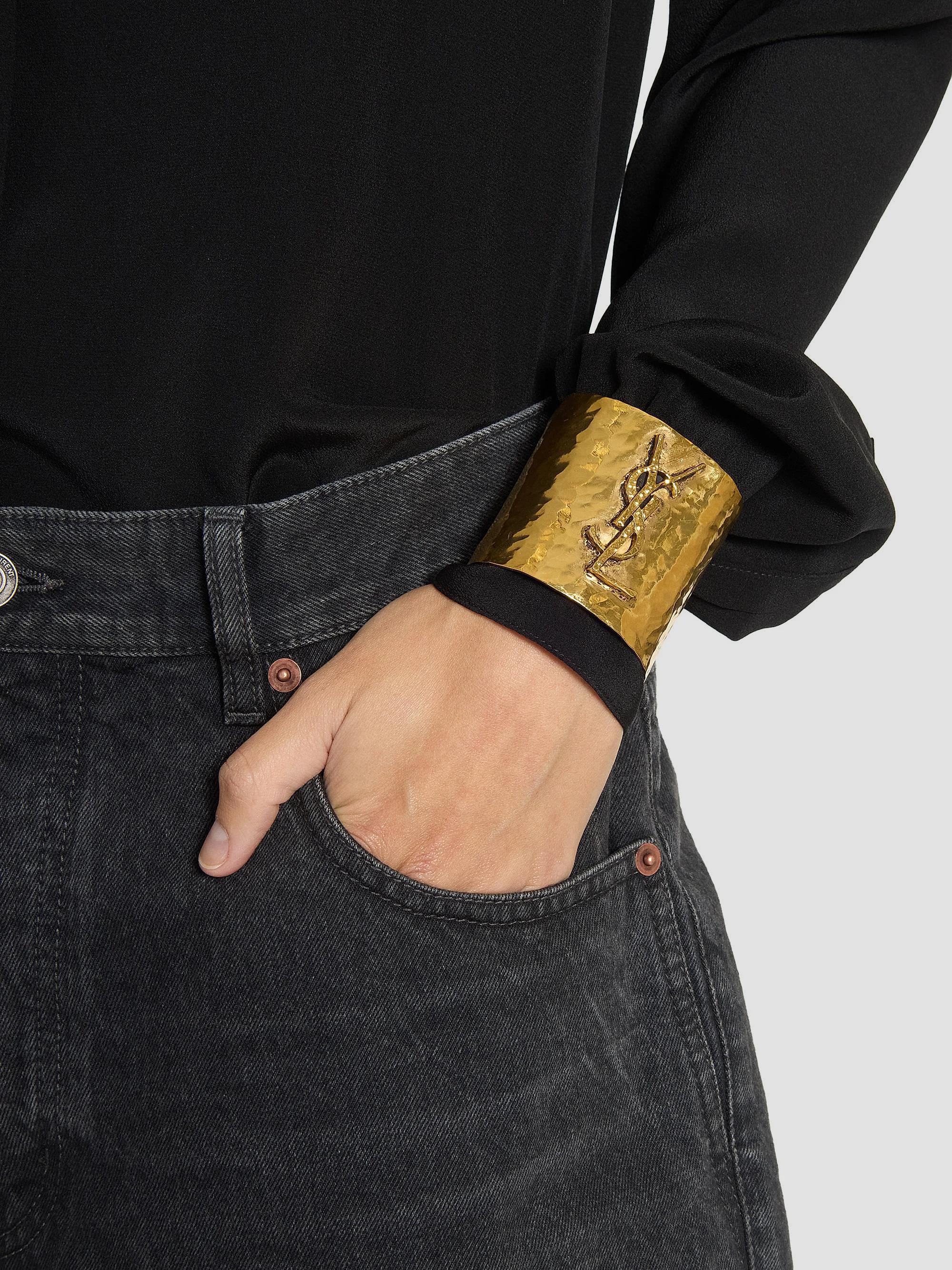 Saint Laurent Cassandre Cuff in Metal | Saks Fifth Avenue