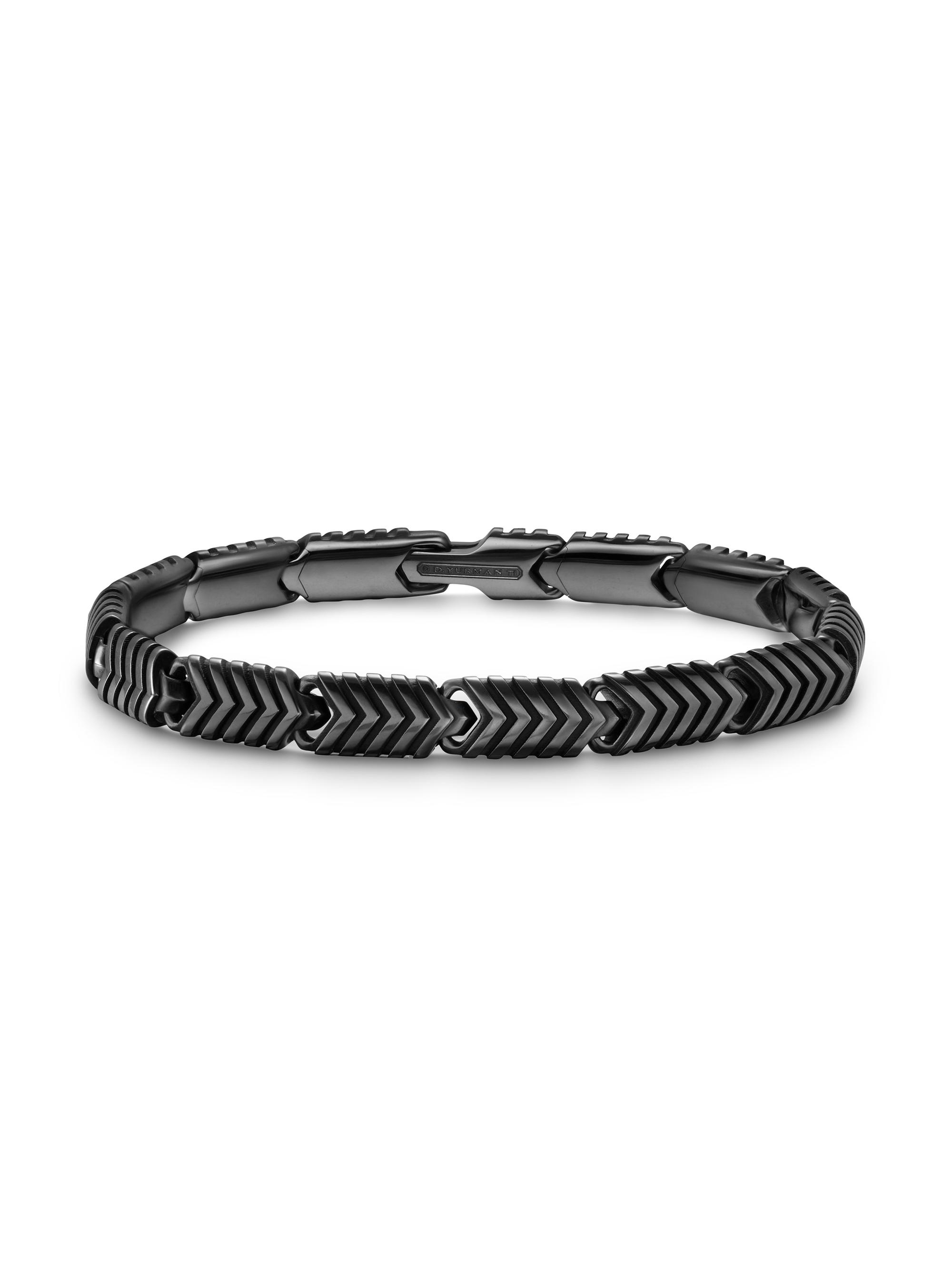 David Yurman Men's Chevron Link Bracelet in Black Titanium, 7.6MM - Black