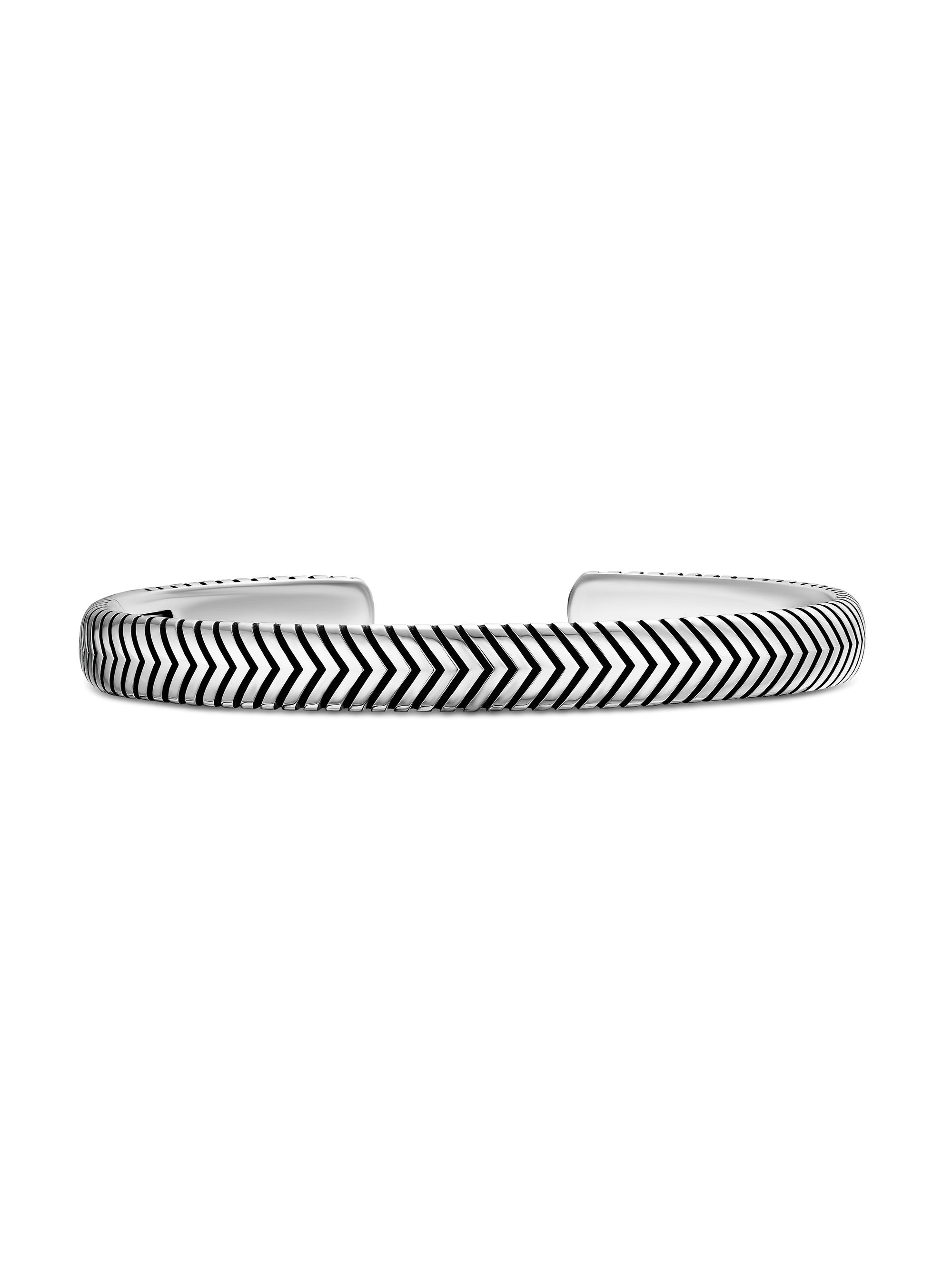 David Yurman Men's Chevron Cuff Bracelet in Sterling Silver, 8MM - Silver