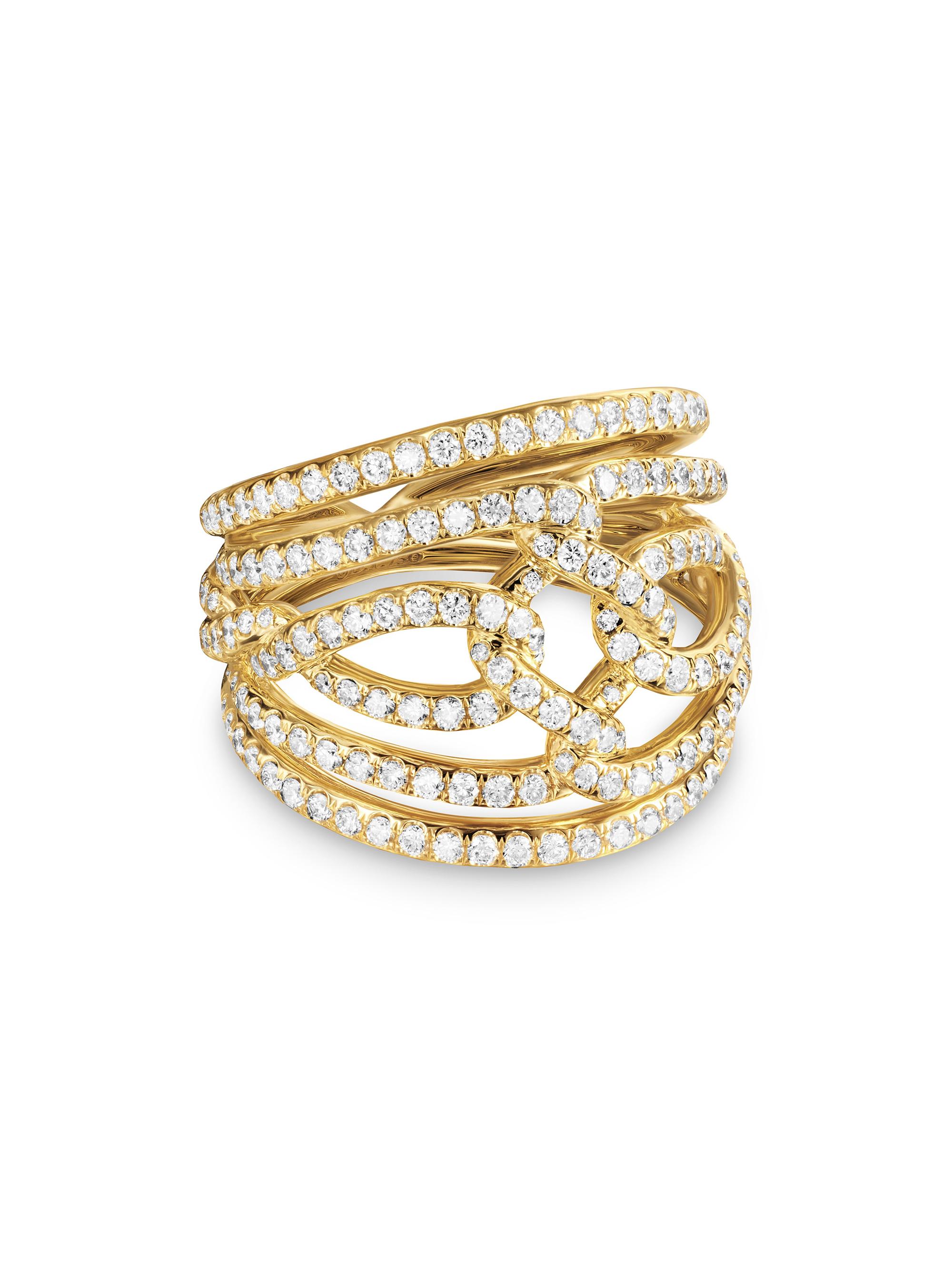 David Yurman Women's Wisteria Dome Ring in 1K Yellow Gold - Diamond
