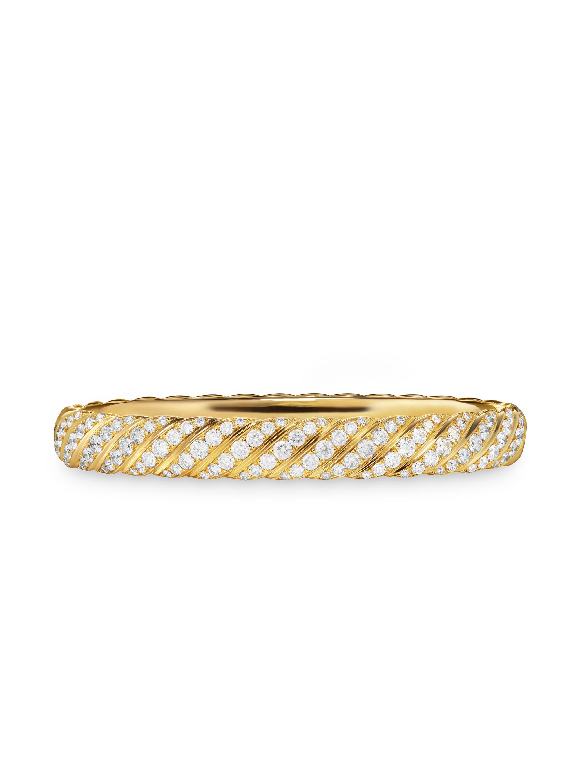 David Yurman Women's Sculpted Cable Bangle Bracelet in 18K - Diamond