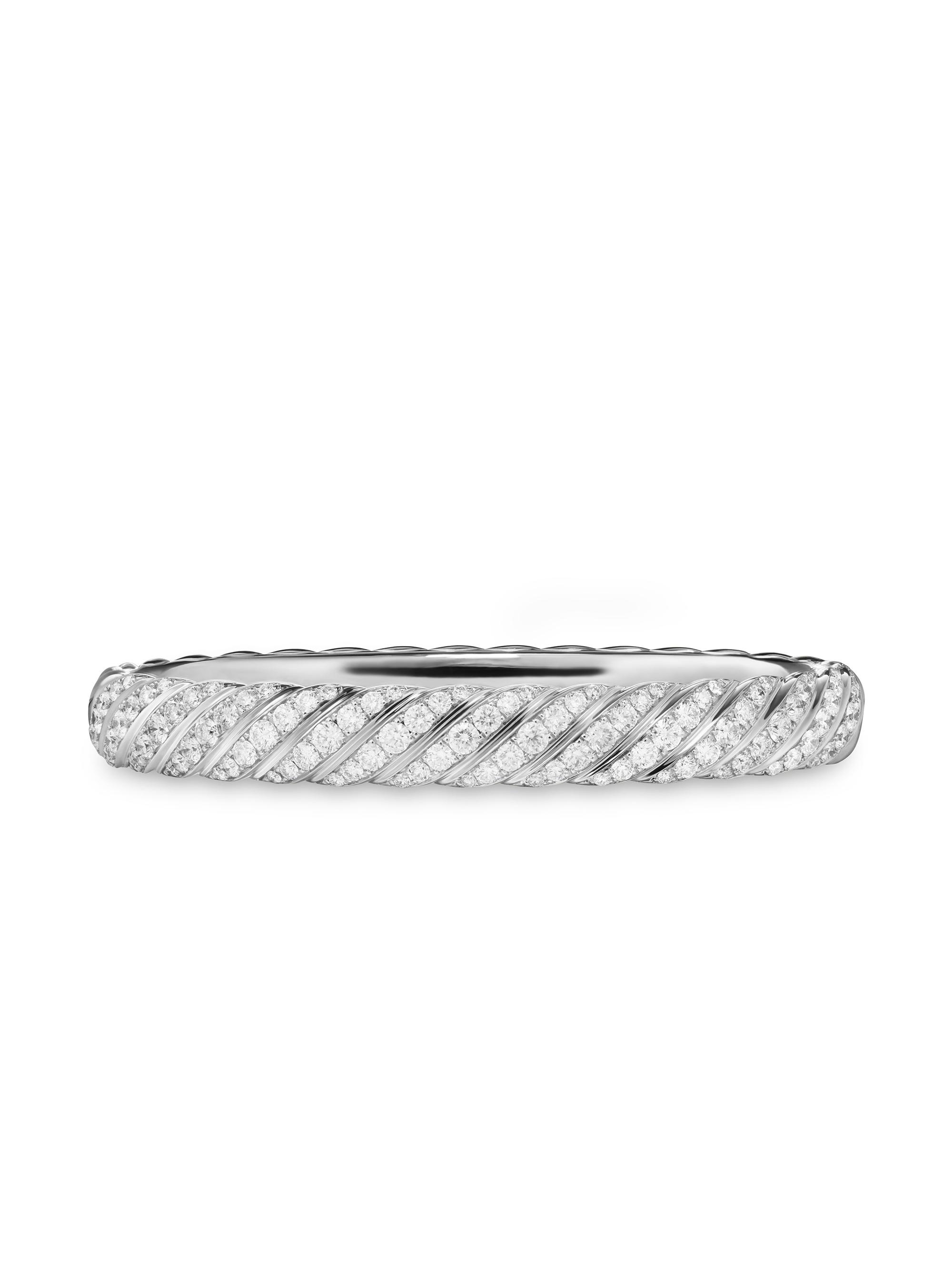 David Yurman Women's Sculpted Cable Bangle Bracelet in 18K - Diamond